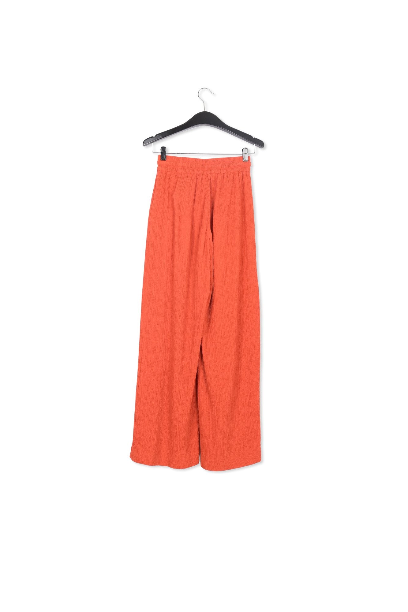 Orange wide-leg seersucker pants RE—SSENTIEL | Essentiel second hand