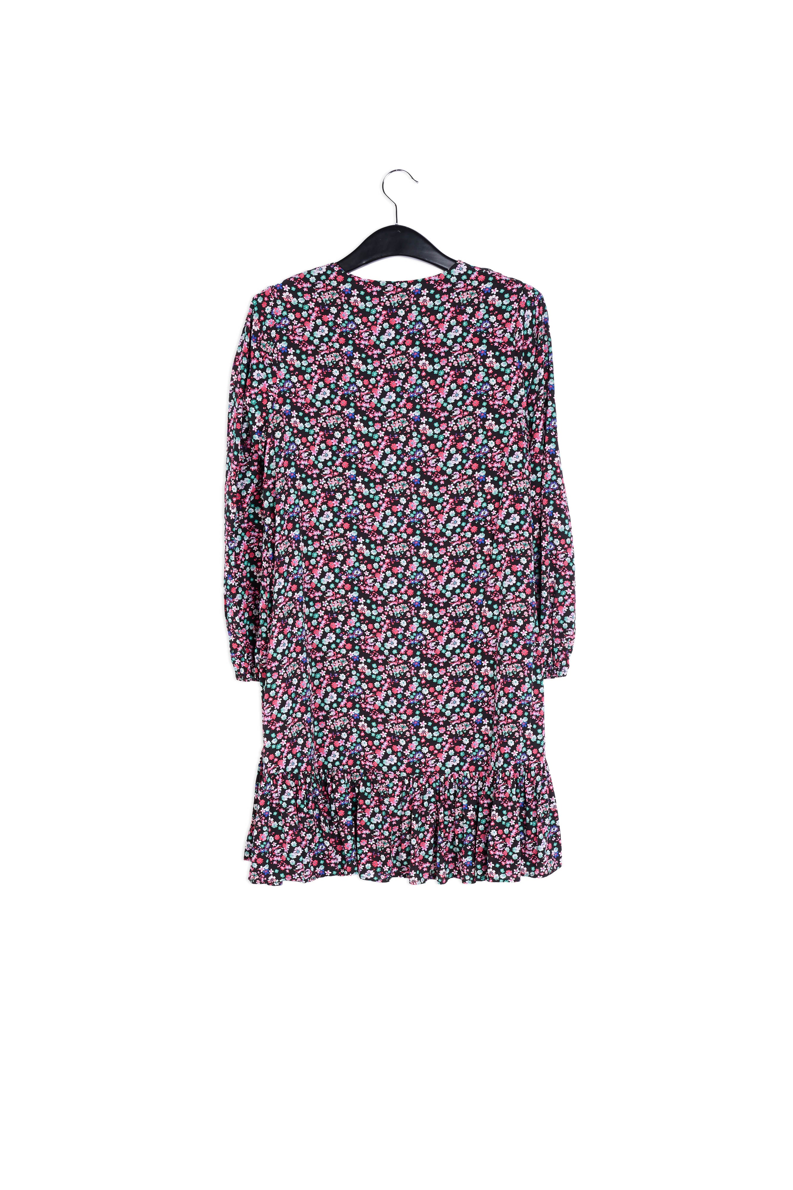 Mini robe noire à imprimé floral RE—SSENTIEL | Essentiel second hand