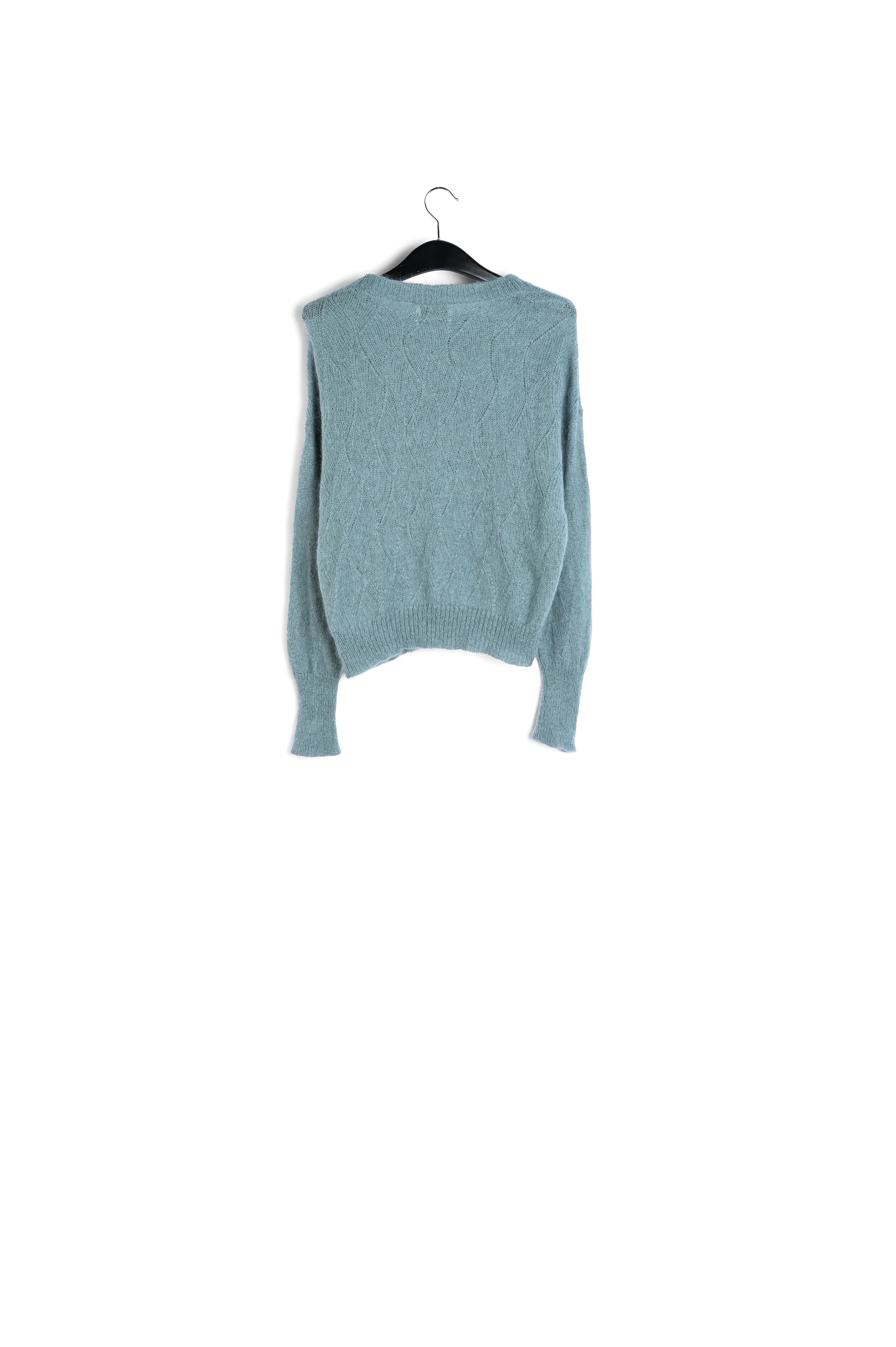 Blue ajour-knitted mohair sweater RE—SSENTIEL | Essentiel second hand