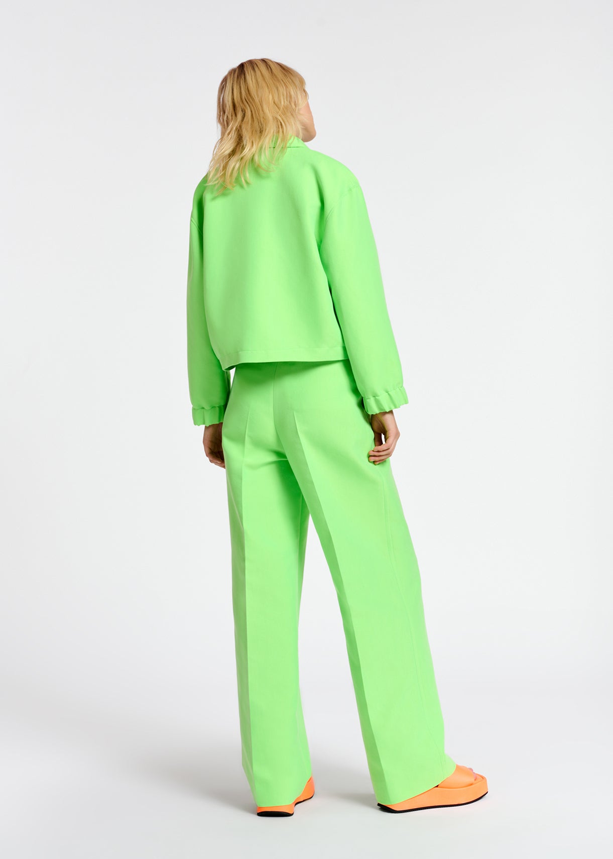 Neon green straight-leg pants RE—SSENTIEL | Essentiel second hand