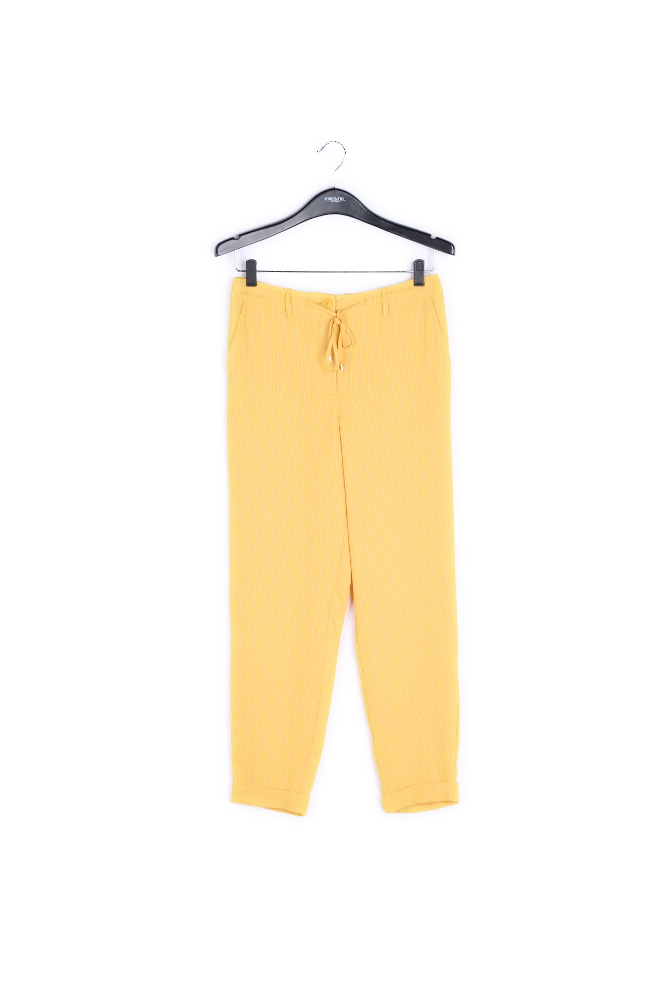 Pantalon près du corps jaune à rayures RE—SSENTIEL | Essentiel second hand