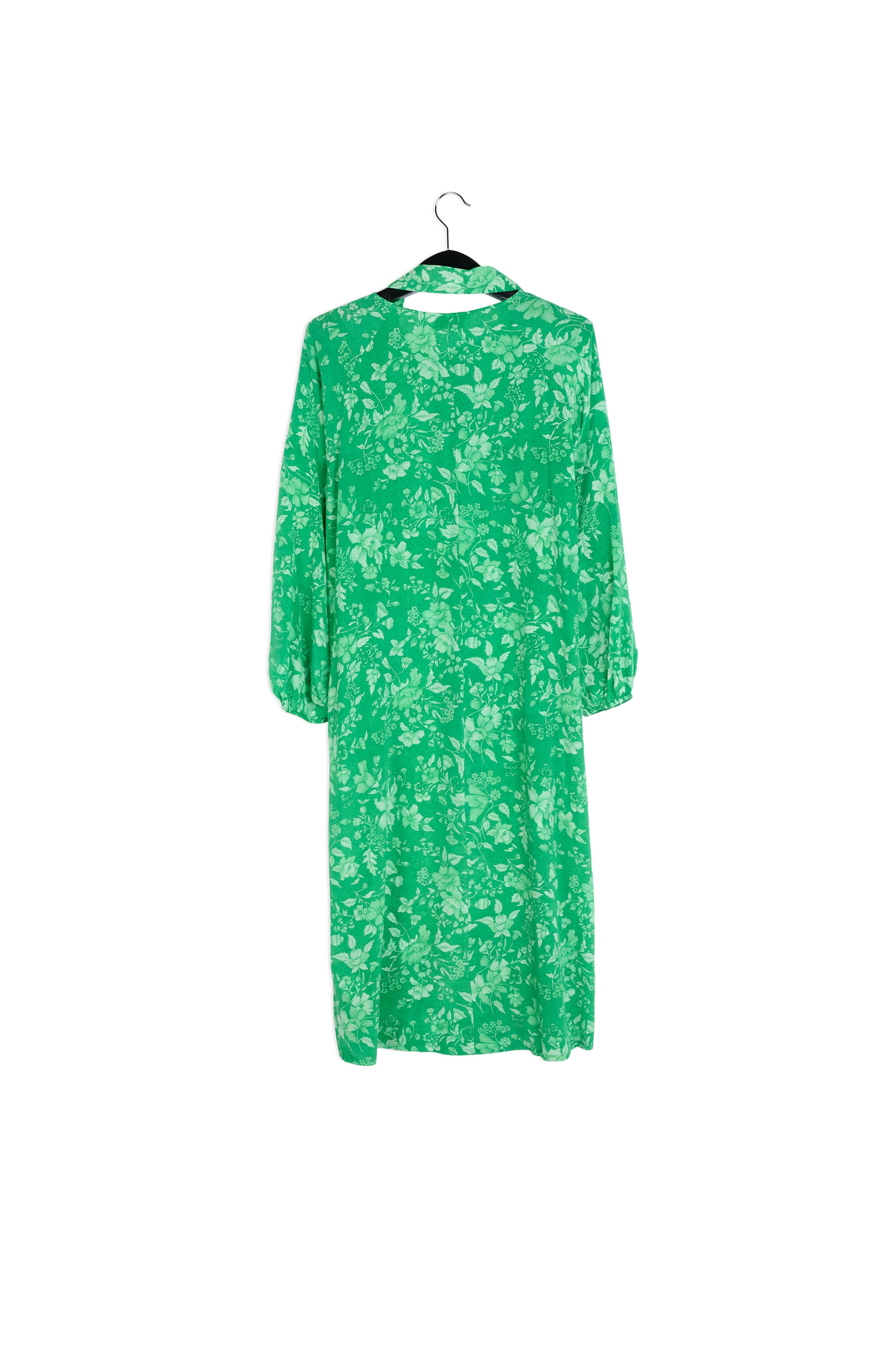 Printed green silk shirt dress RE—SSENTIEL | Essentiel second hand
