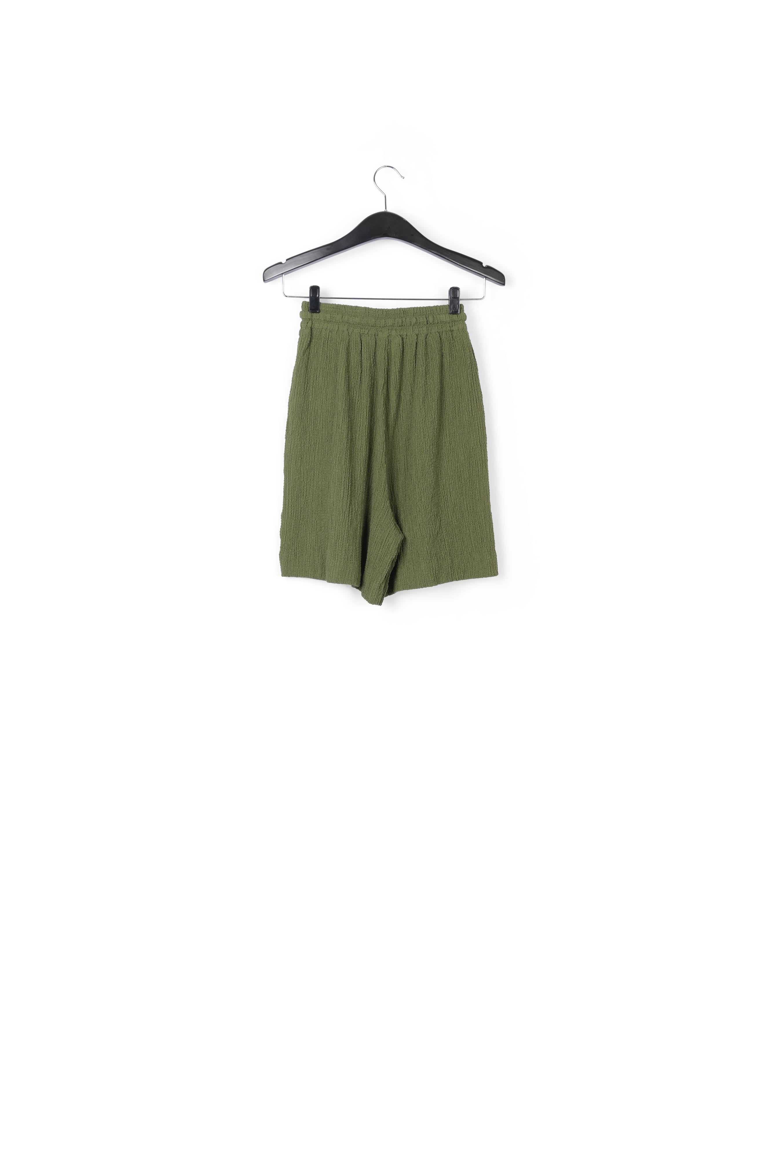 Khaki seersucker shorts RE—SSENTIEL | Essentiel second hand
