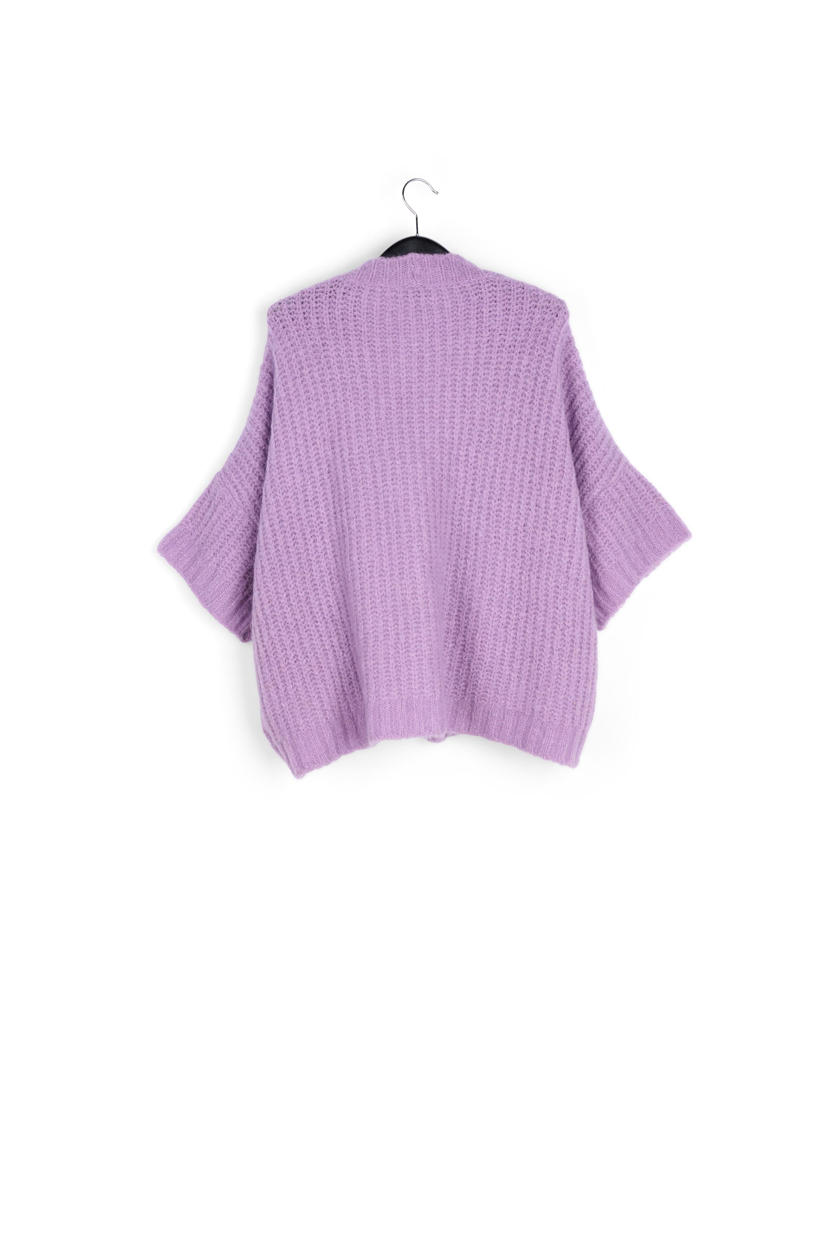 Cardigan mauve à coupe boxy RE—SSENTIEL | Essentiel second hand