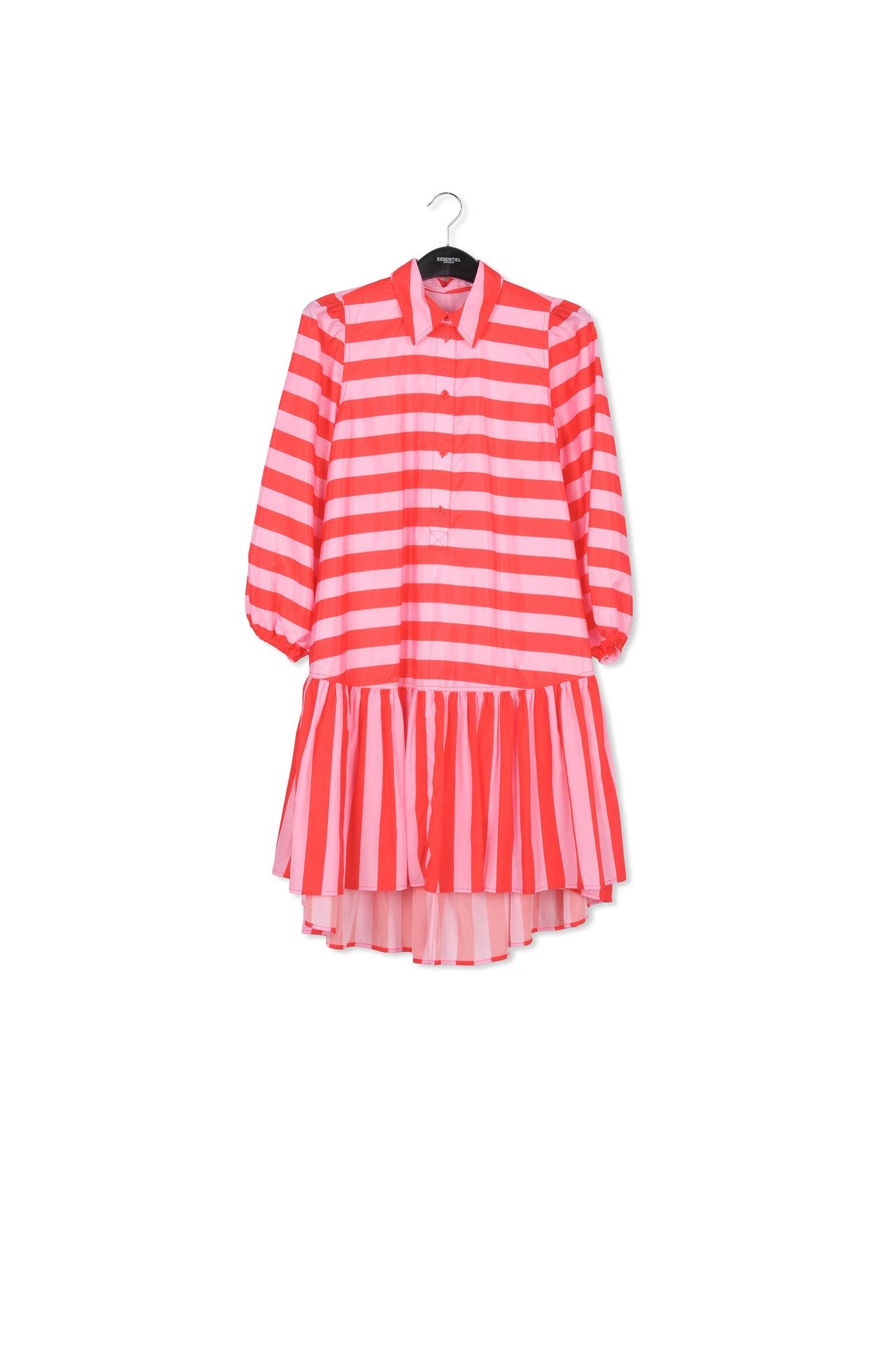 Red and pink striped oversized mini dress RE—SSENTIEL | Essentiel second hand