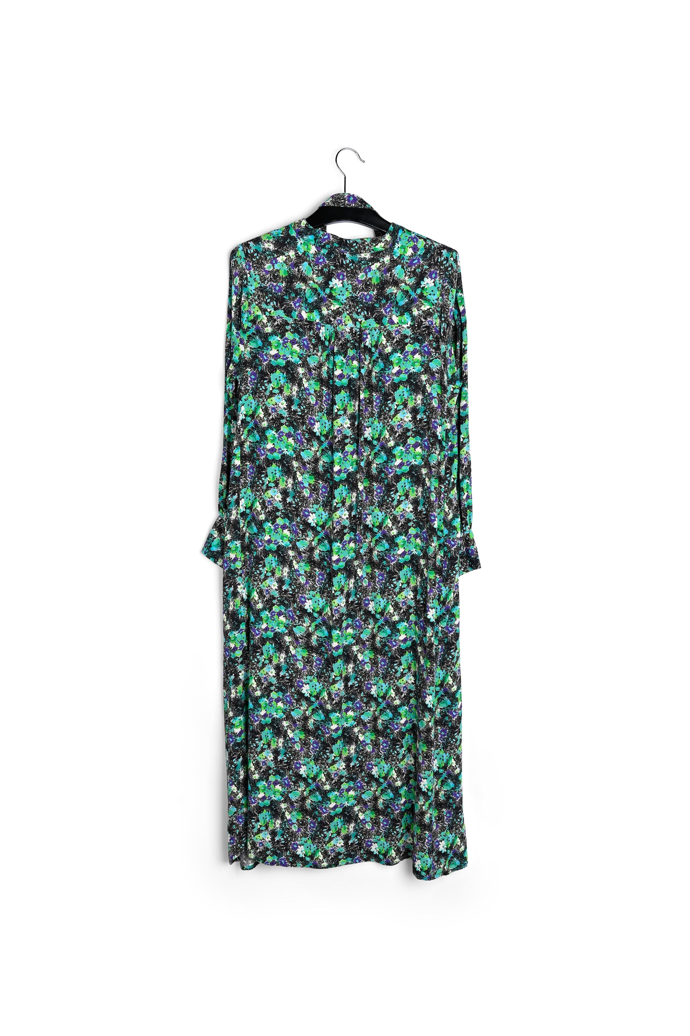Green floral print a-line shirt dress RE—SSENTIEL | Essentiel second hand