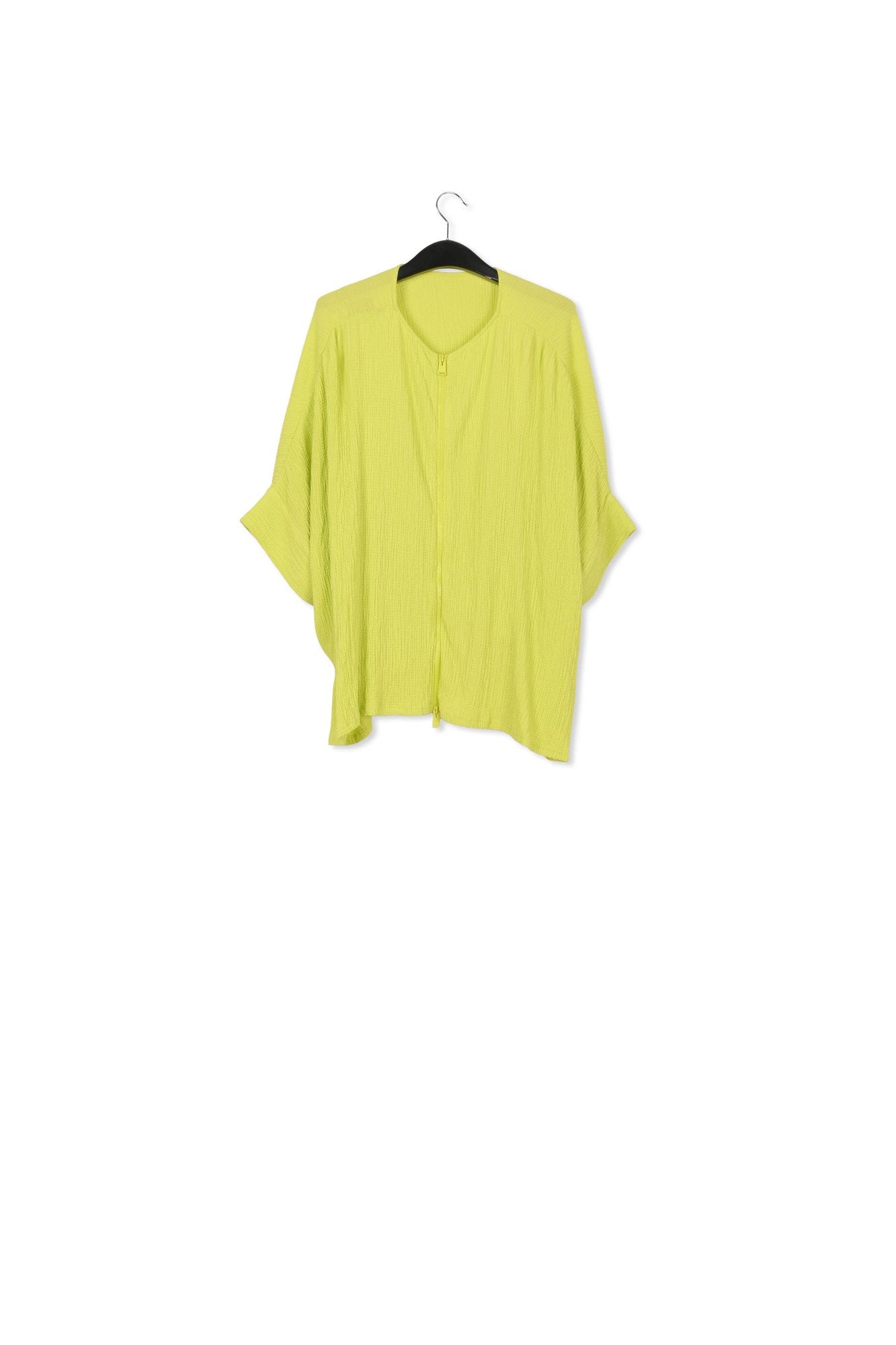 Lime green oversized seersucker top RE—SSENTIEL | Essentiel second hand