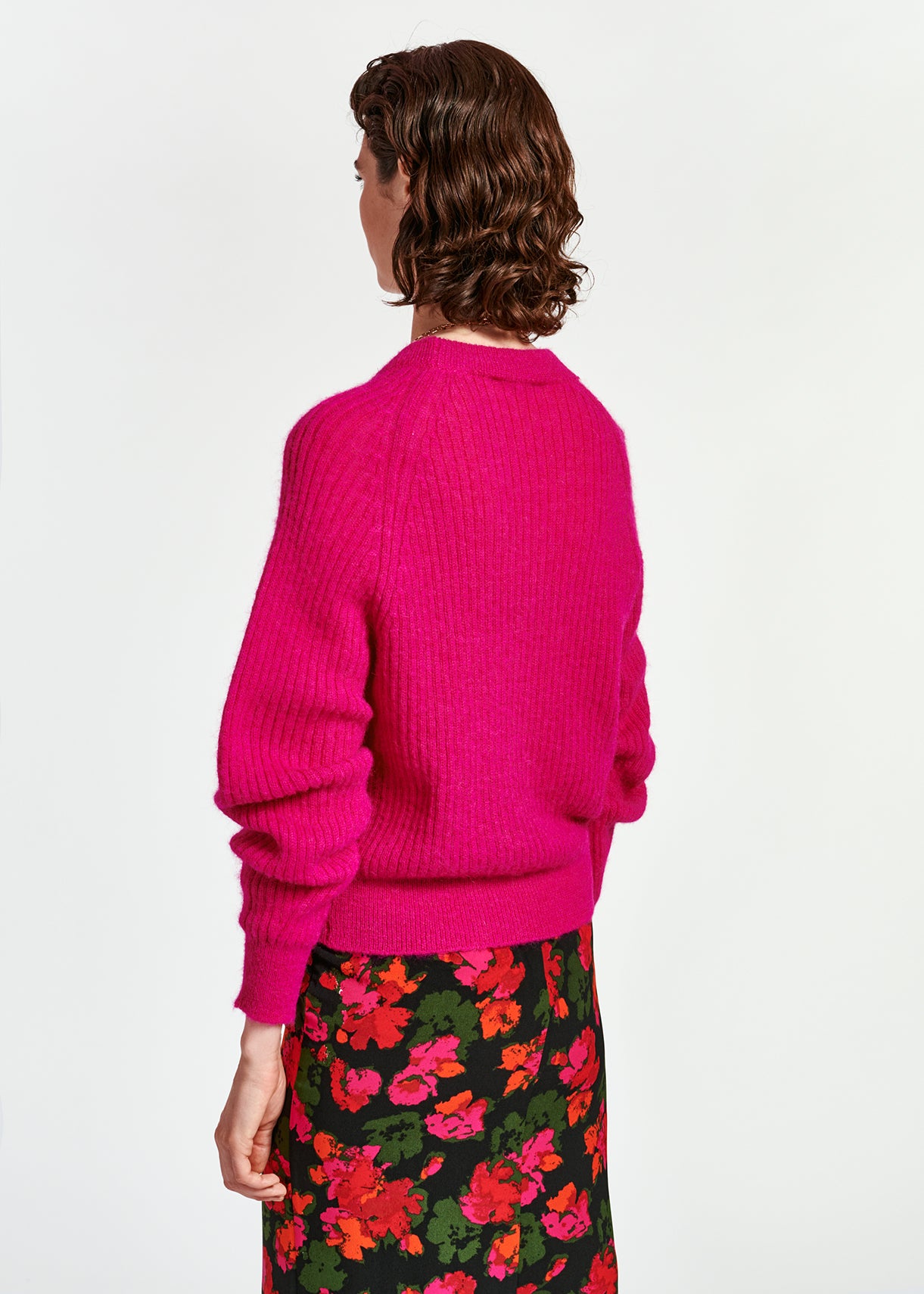 Pull ajusté en tricot fuchsia RE—SSENTIEL | Essentiel second hand
