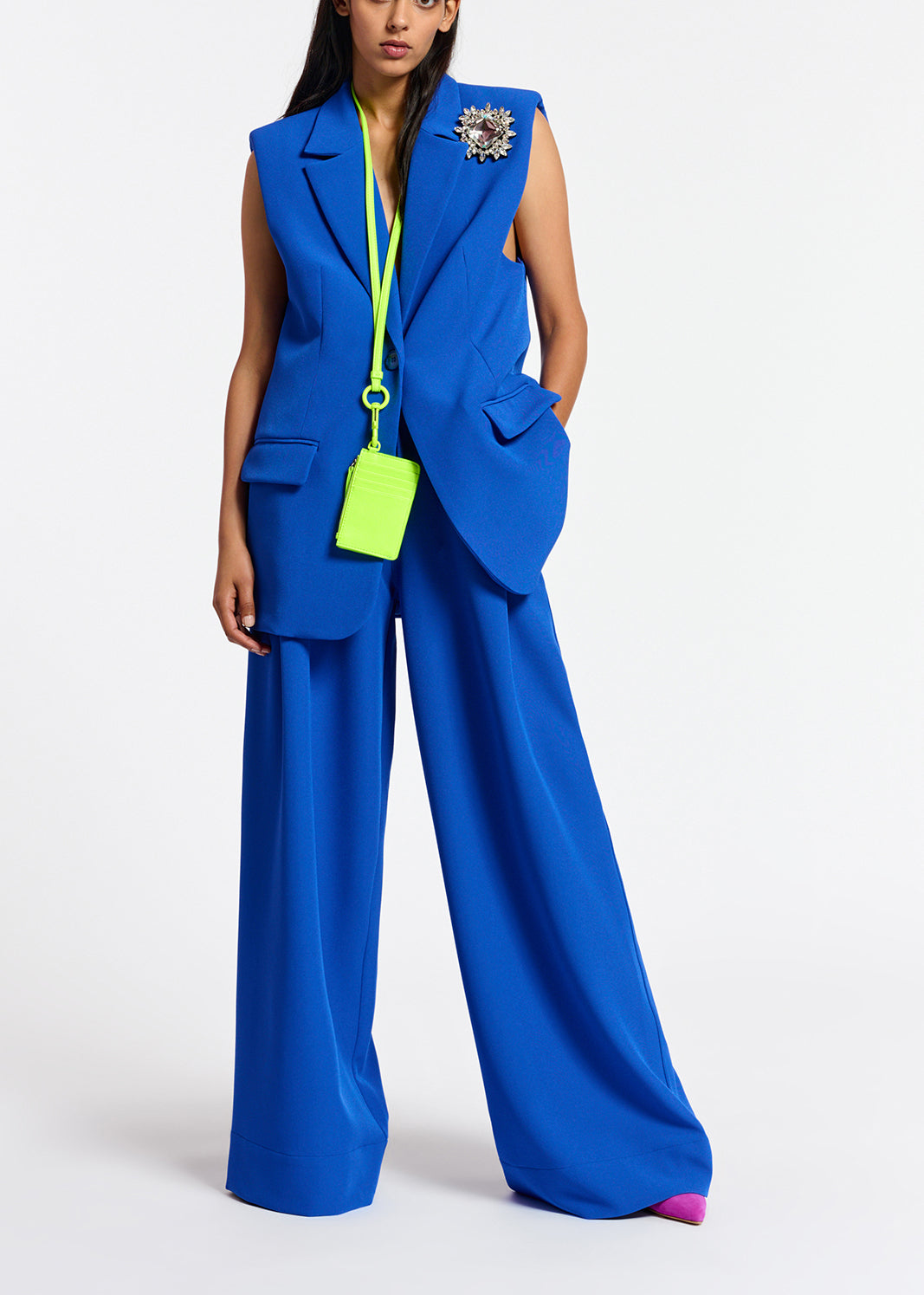 Blue sleeveless blazer RE—SSENTIEL | Essentiel second hand