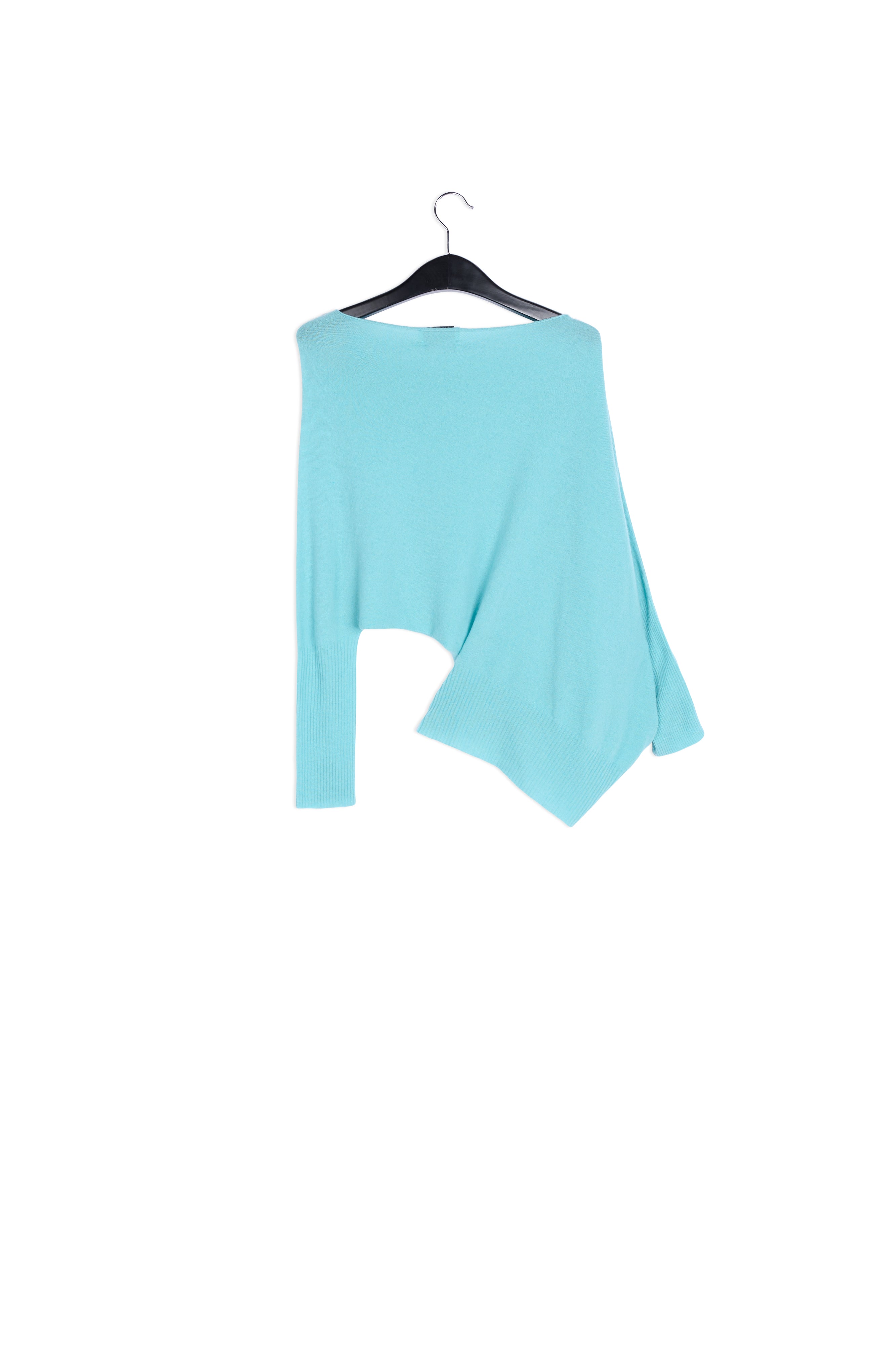 Blue asymmetric knitted oversized sweater RE—SSENTIEL | Essentiel second hand