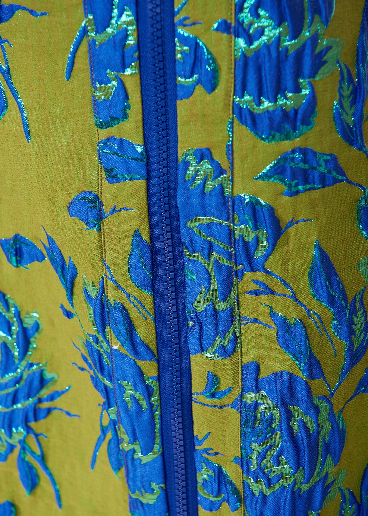 Dark green and blue floral-jacquard mini skirt RE—SSENTIEL | Essentiel second hand