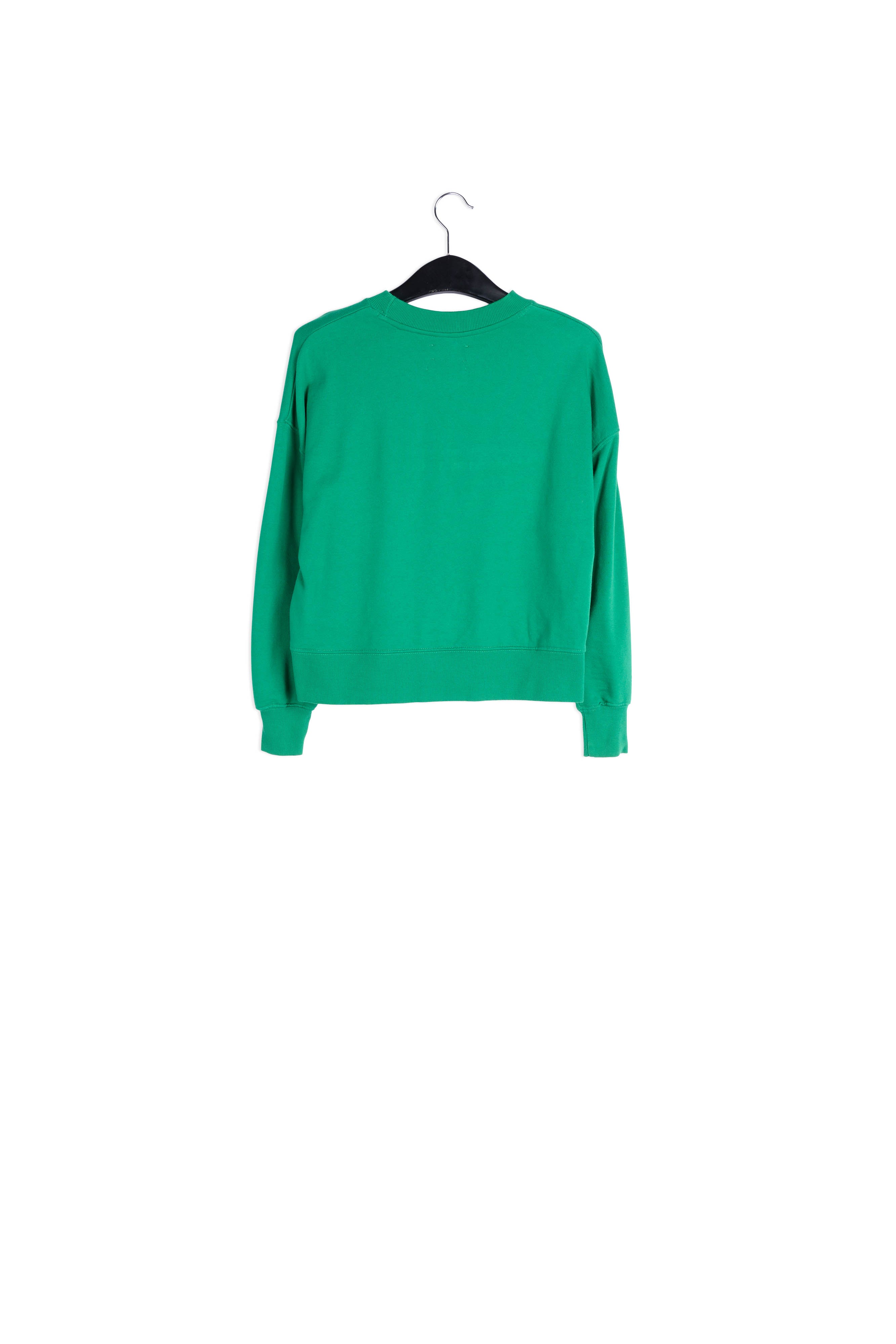 Green cotton-jersey sweatshirt with 'riot' embroidery RE—SSENTIEL | Essentiel second hand