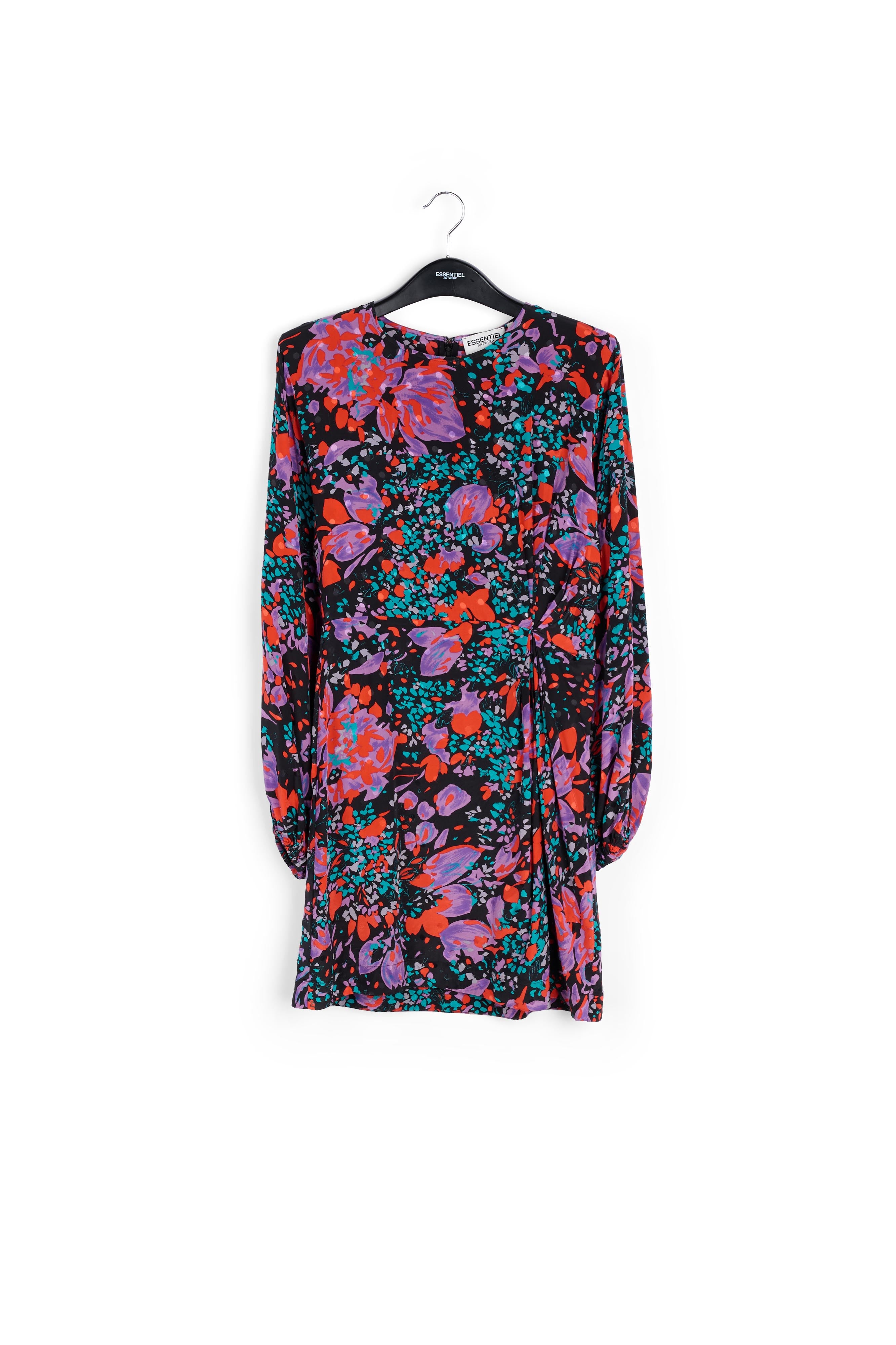 Black silk jacquard mini dress RE—SSENTIEL | Essentiel second hand