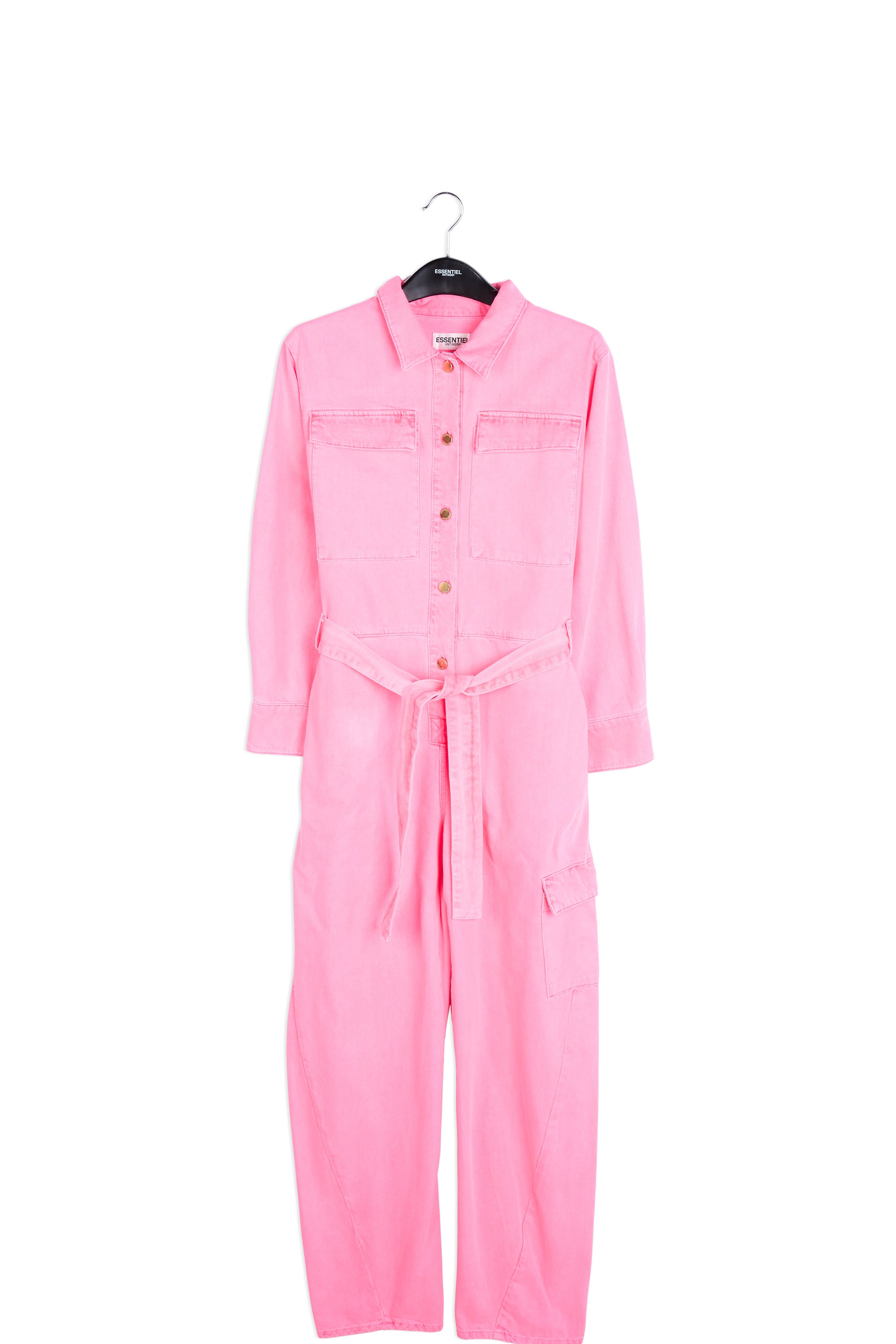Neon pink denim jumpsuit RE—SSENTIEL | Essentiel second hand
