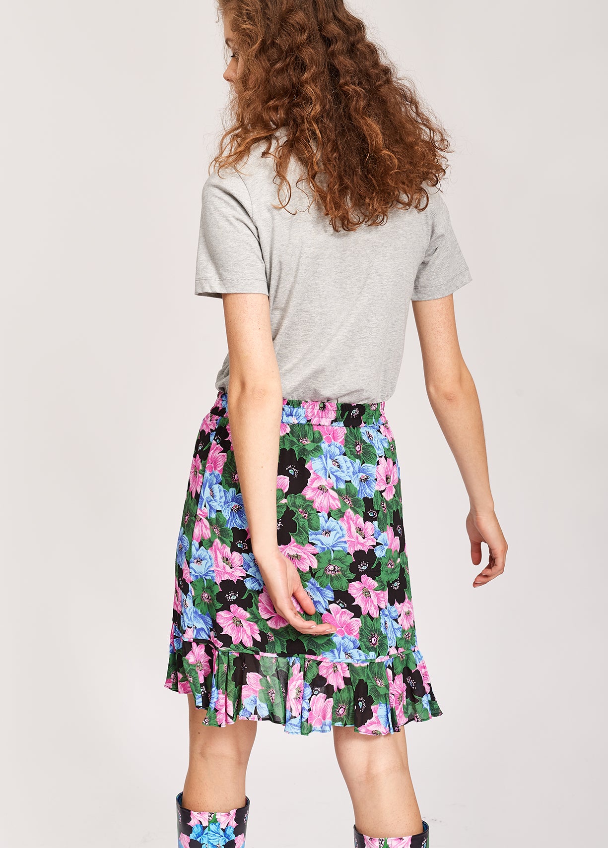 Light grey printed cotton T-shirt RE—SSENTIEL | Essentiel second hand