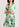 Gebroken witte en groene tie-dyed zijden midi-jurk Faume - seconde main