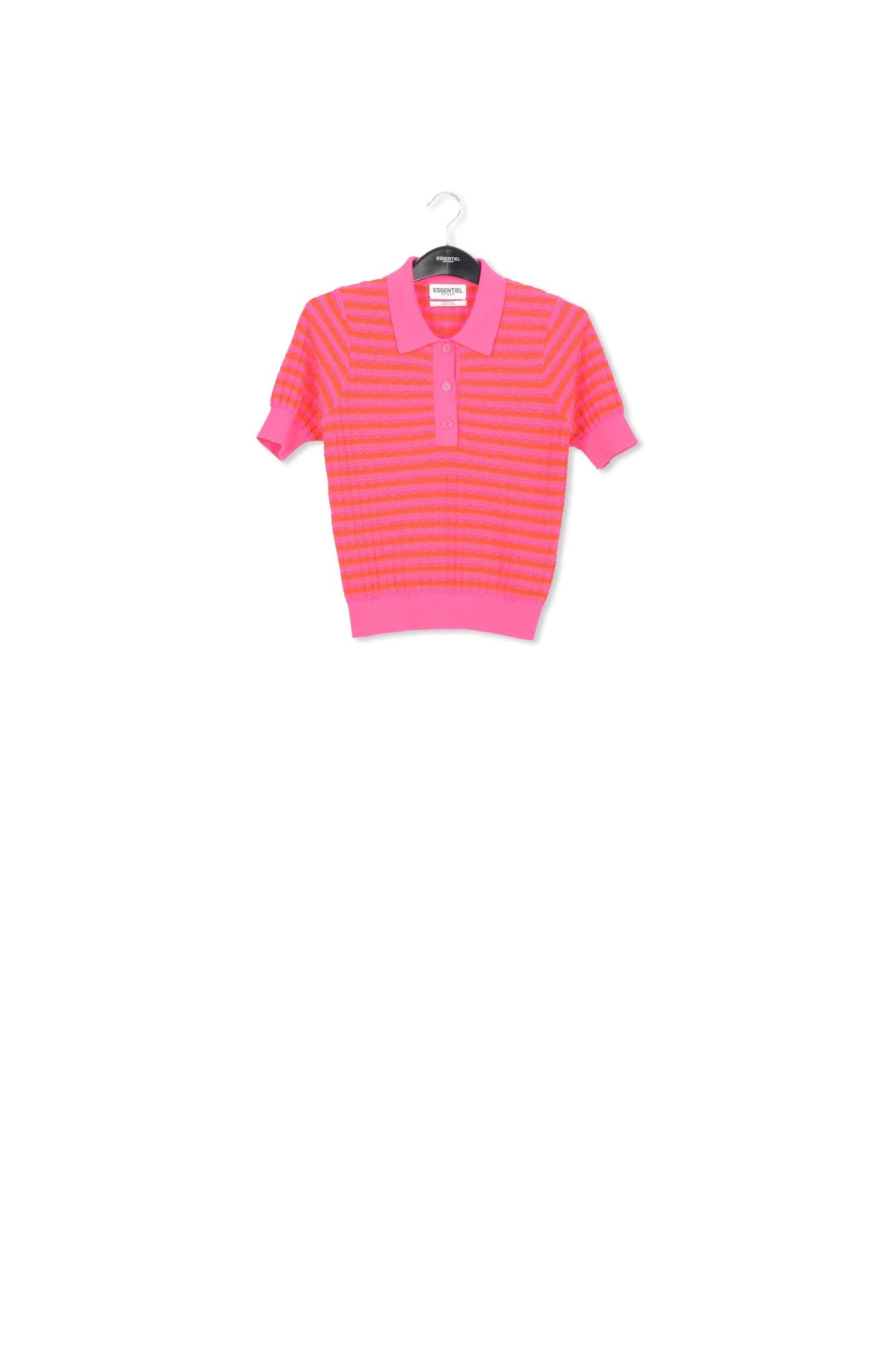Roze en rood gestreepte polotop RE—SSENTIEL | Essentiel second hand