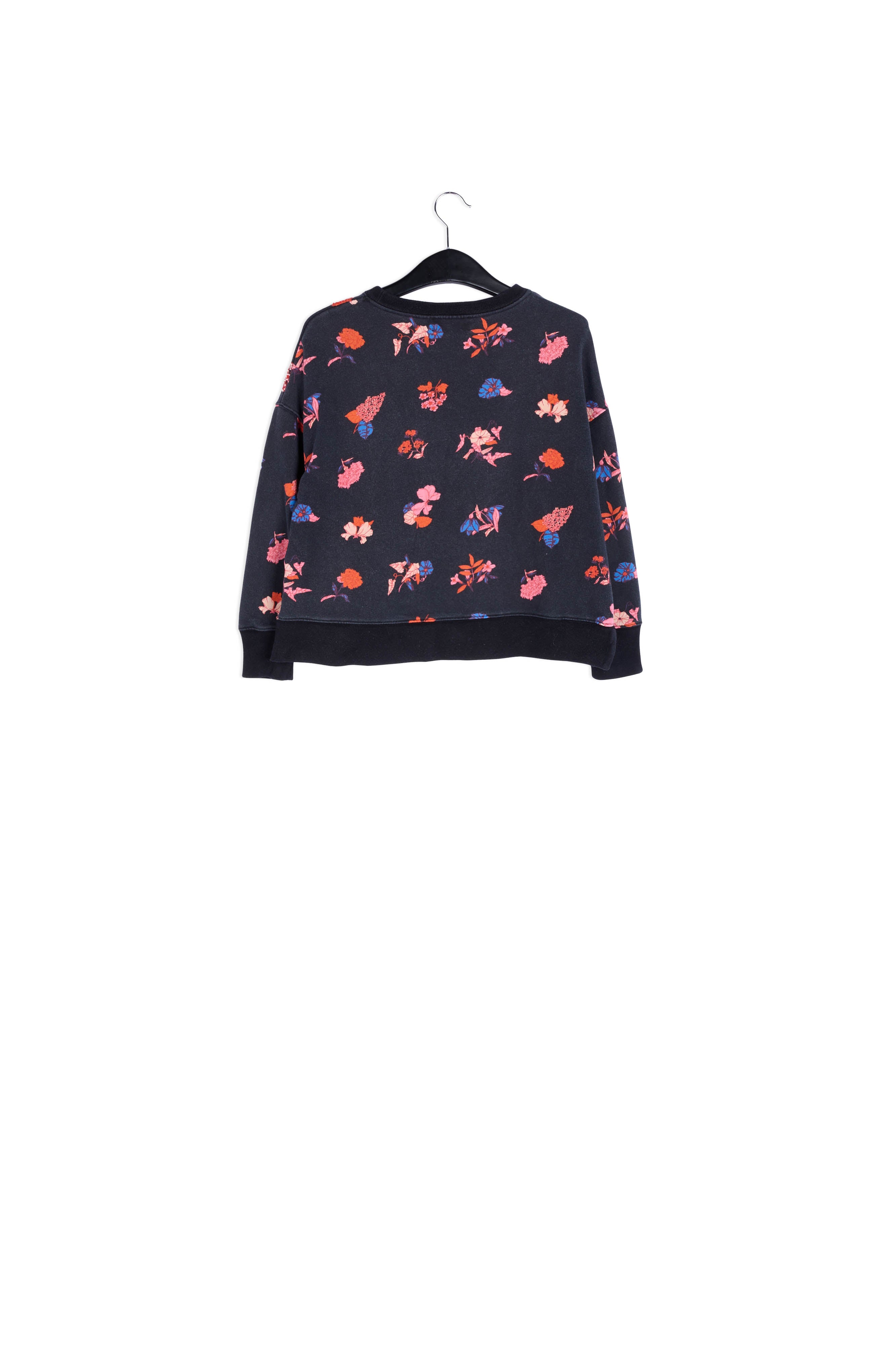 Sweatshirt noir à imprimé floral RE—SSENTIEL | Essentiel second hand