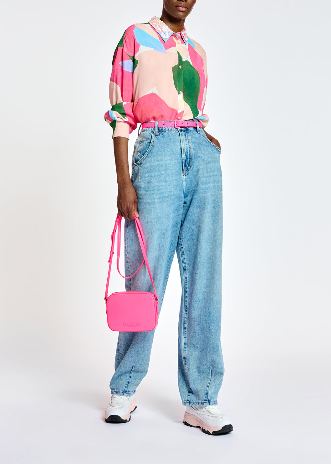 Multicolor shirt with sequin-embroidered collar RE—SSENTIEL | Essentiel second hand