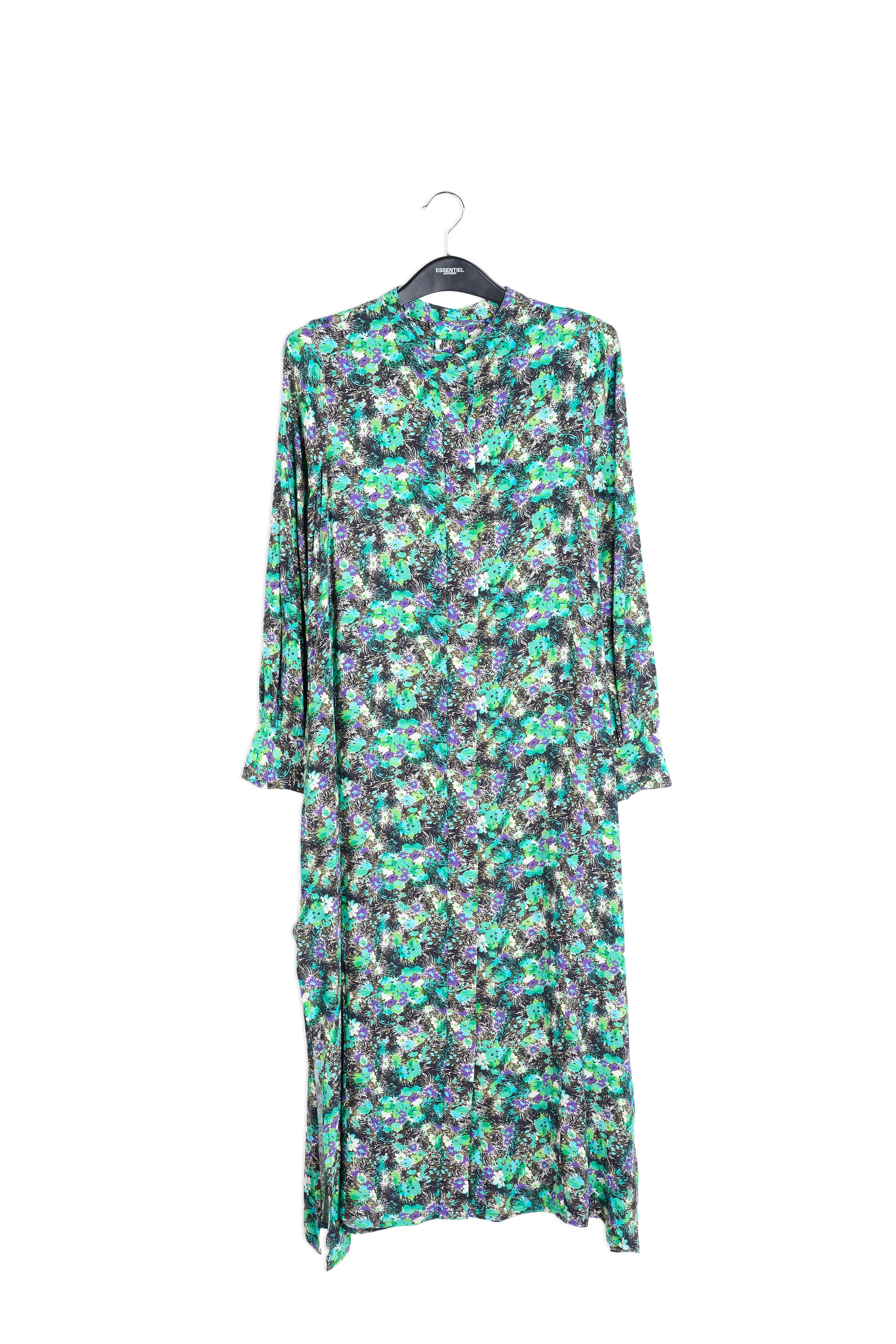 Green floral print a-line shirt dress RE—SSENTIEL | Essentiel second hand