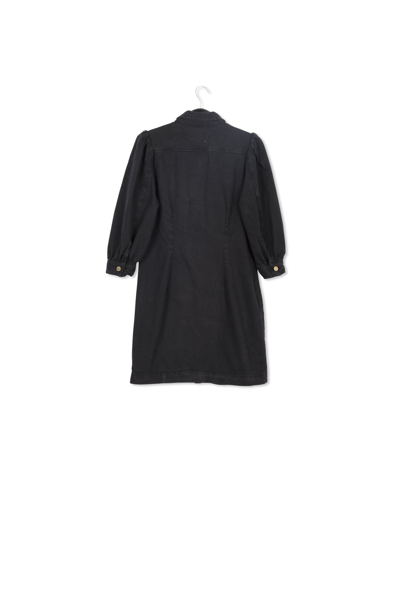 Robe mini en jean noir aux manches bouffantes RE—SSENTIEL | Essentiel second hand