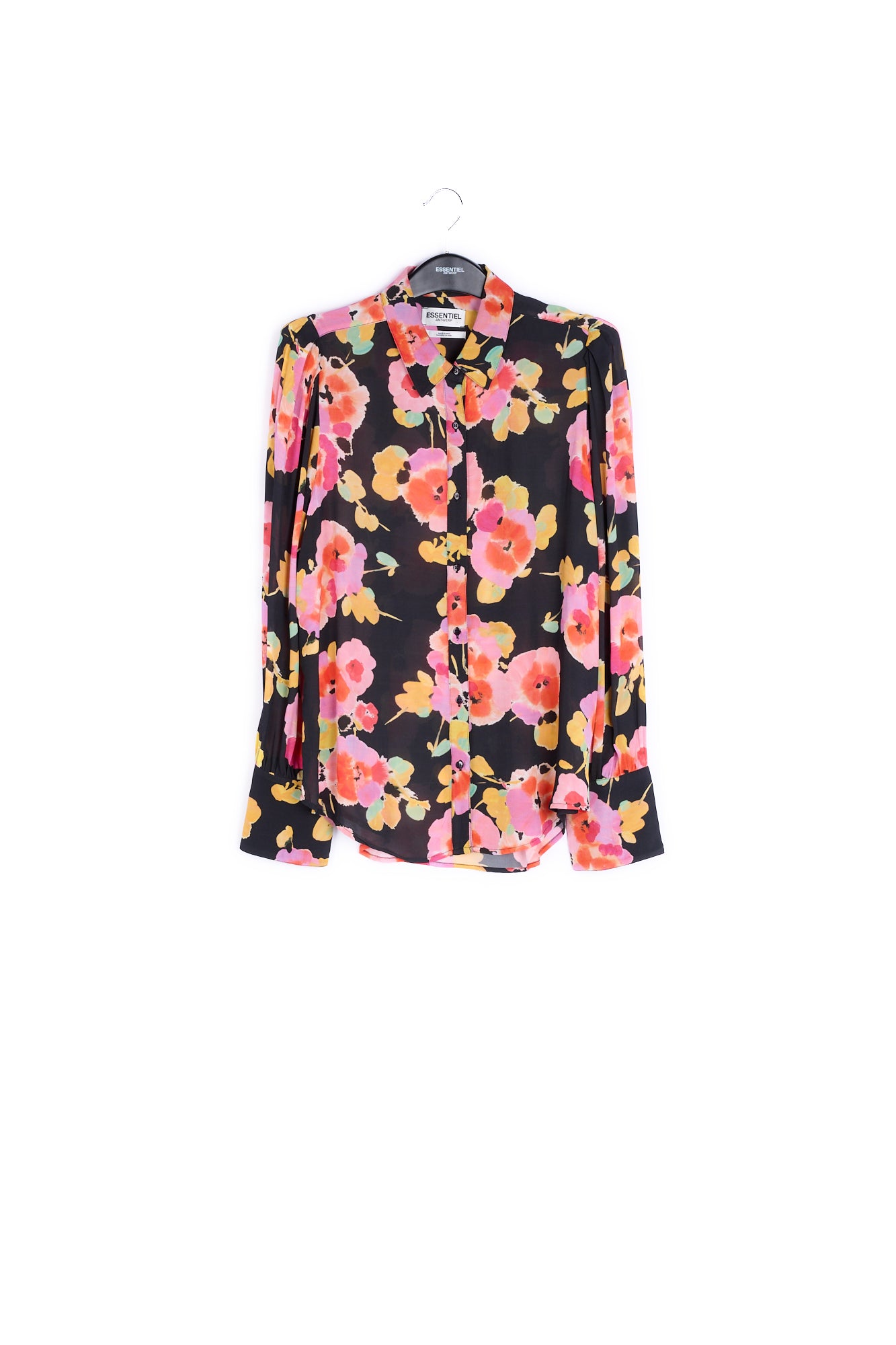 Black floral-print shirt RE—SSENTIEL | Essentiel second hand