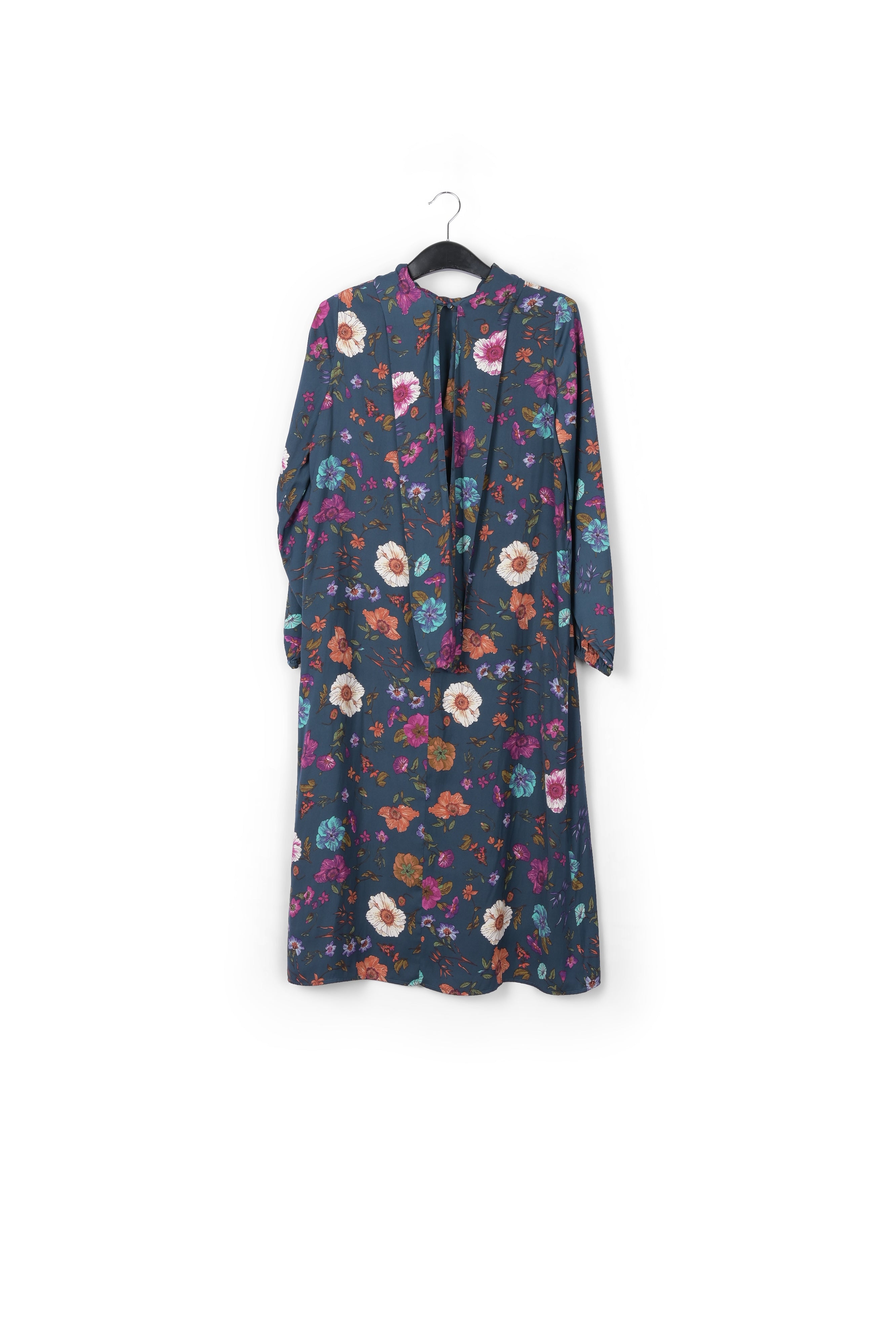Robe mi-longue bleue avec imprimé jacinthes RE—SSENTIEL | Essentiel second hand