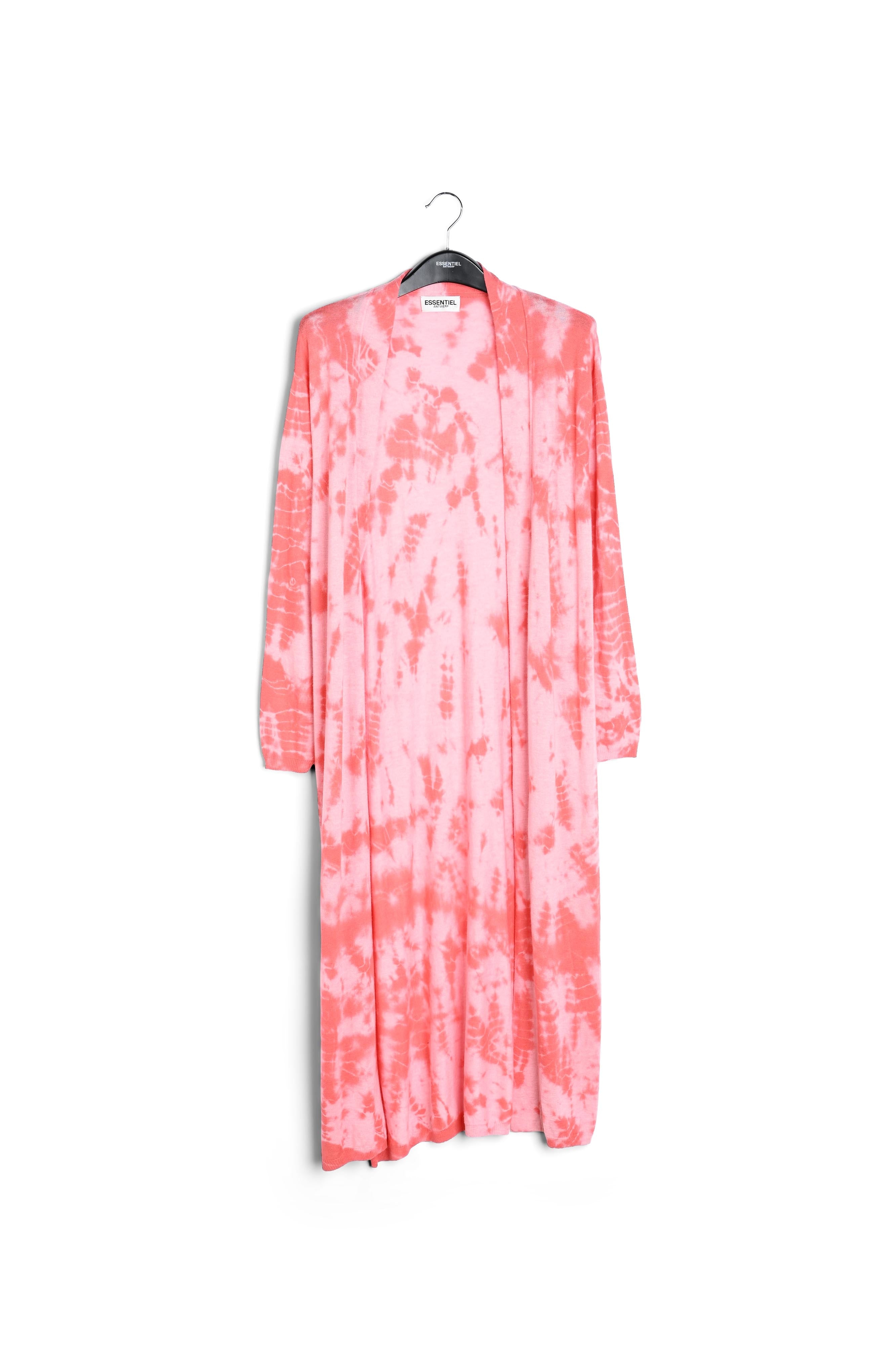Long cardigan tie-dye rose et rouge RE—SSENTIEL | Essentiel second hand