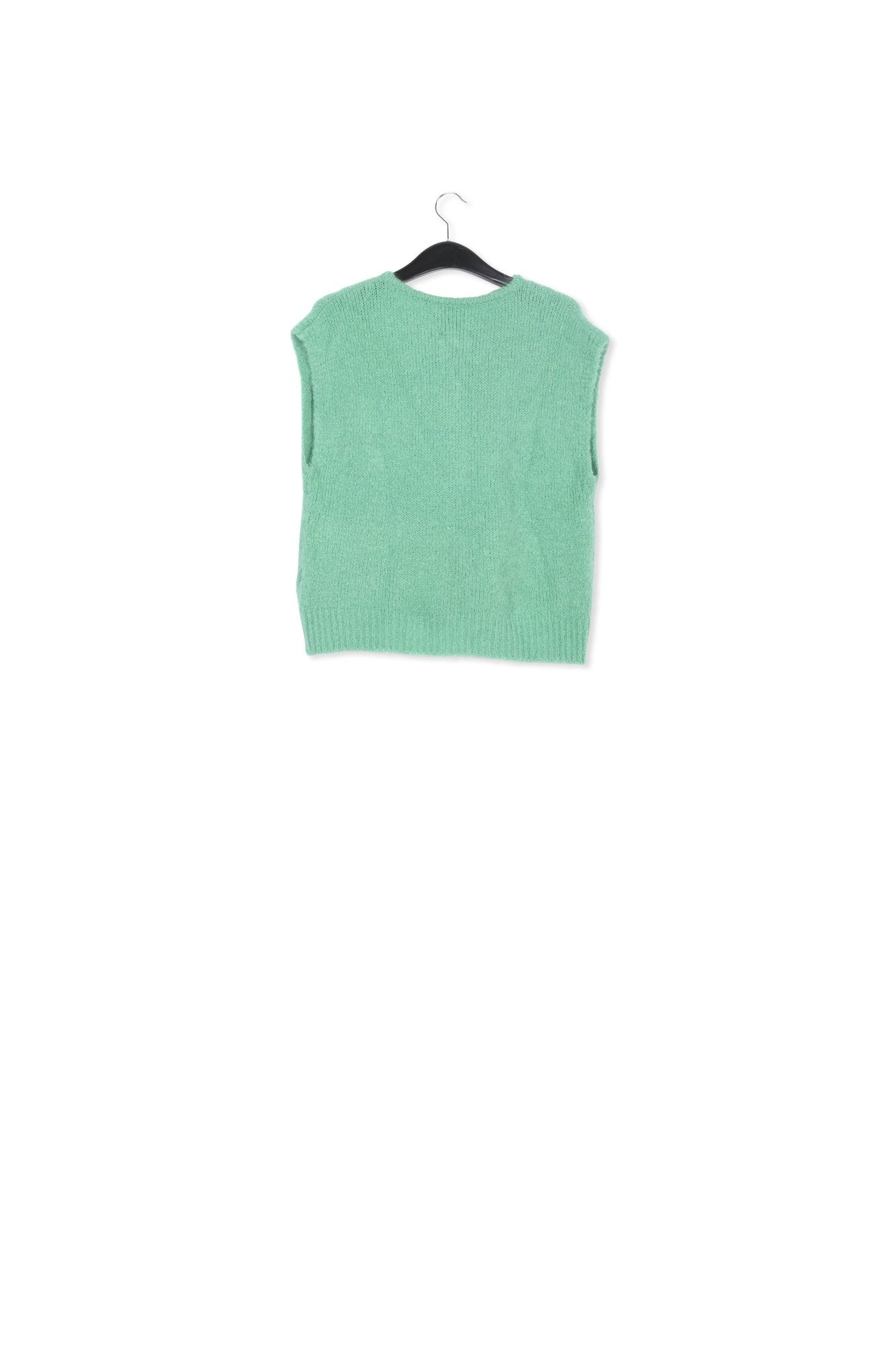 Teal sleeveless mohair-blend cardigan RE—SSENTIEL | Essentiel second hand