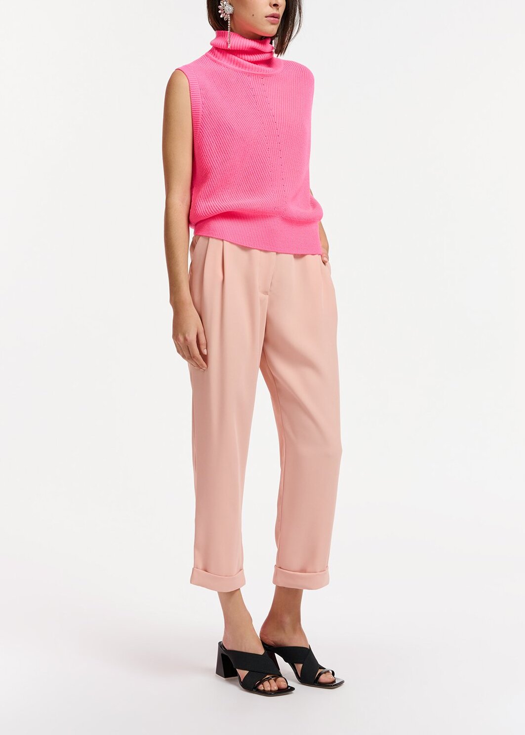 Pink sleeveless knit sweater RE—SSENTIEL | Essentiel second hand