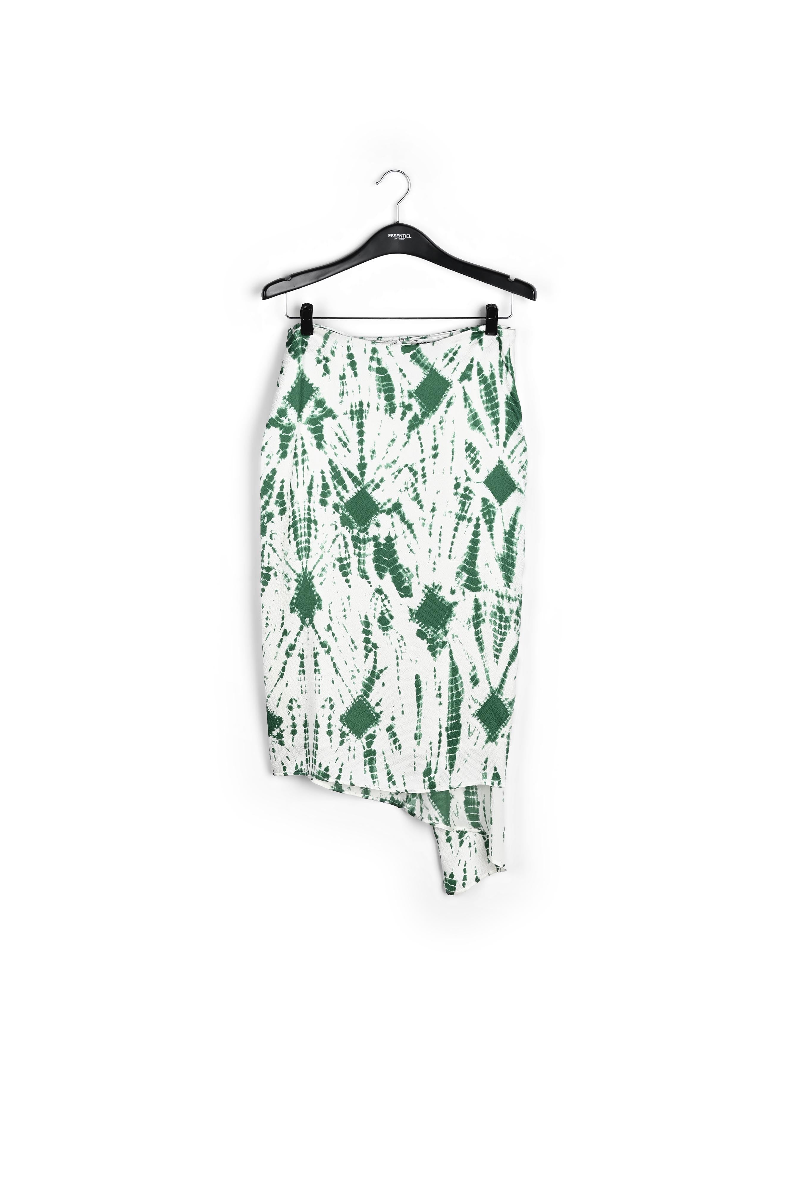 Off-white and red tie-dyed silk midi skirt RE—SSENTIEL | Essentiel second hand