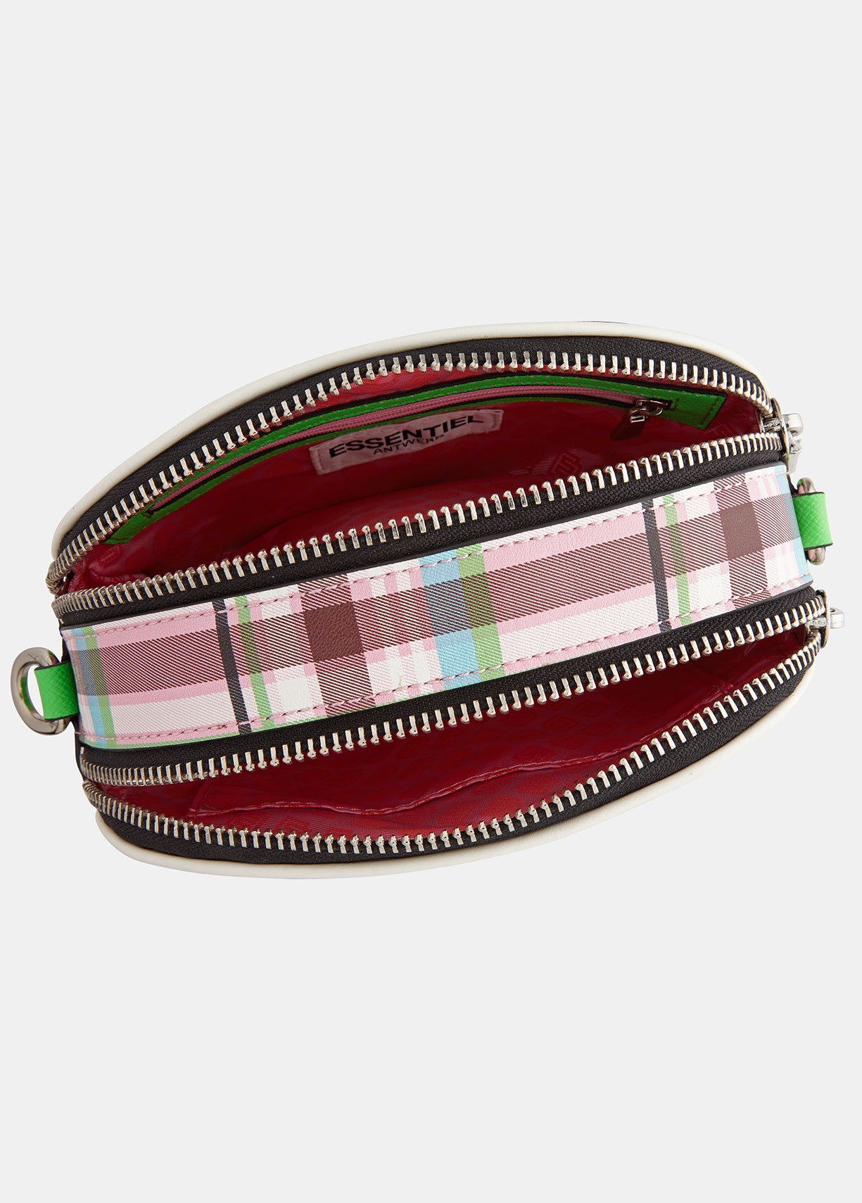 Pink and purple checked shoulder bag RE—SSENTIEL | Essentiel second hand