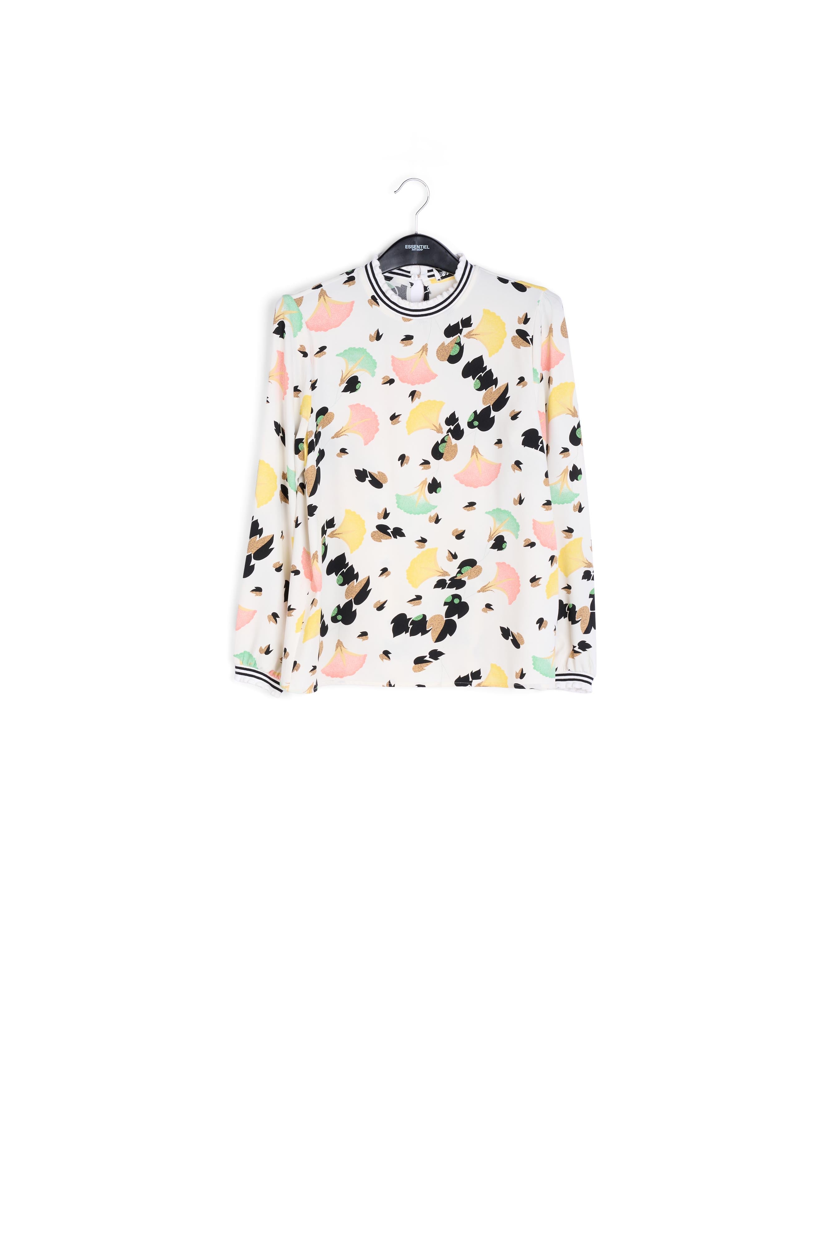White shirt with multicolored floral print RE—SSENTIEL | Essentiel second hand