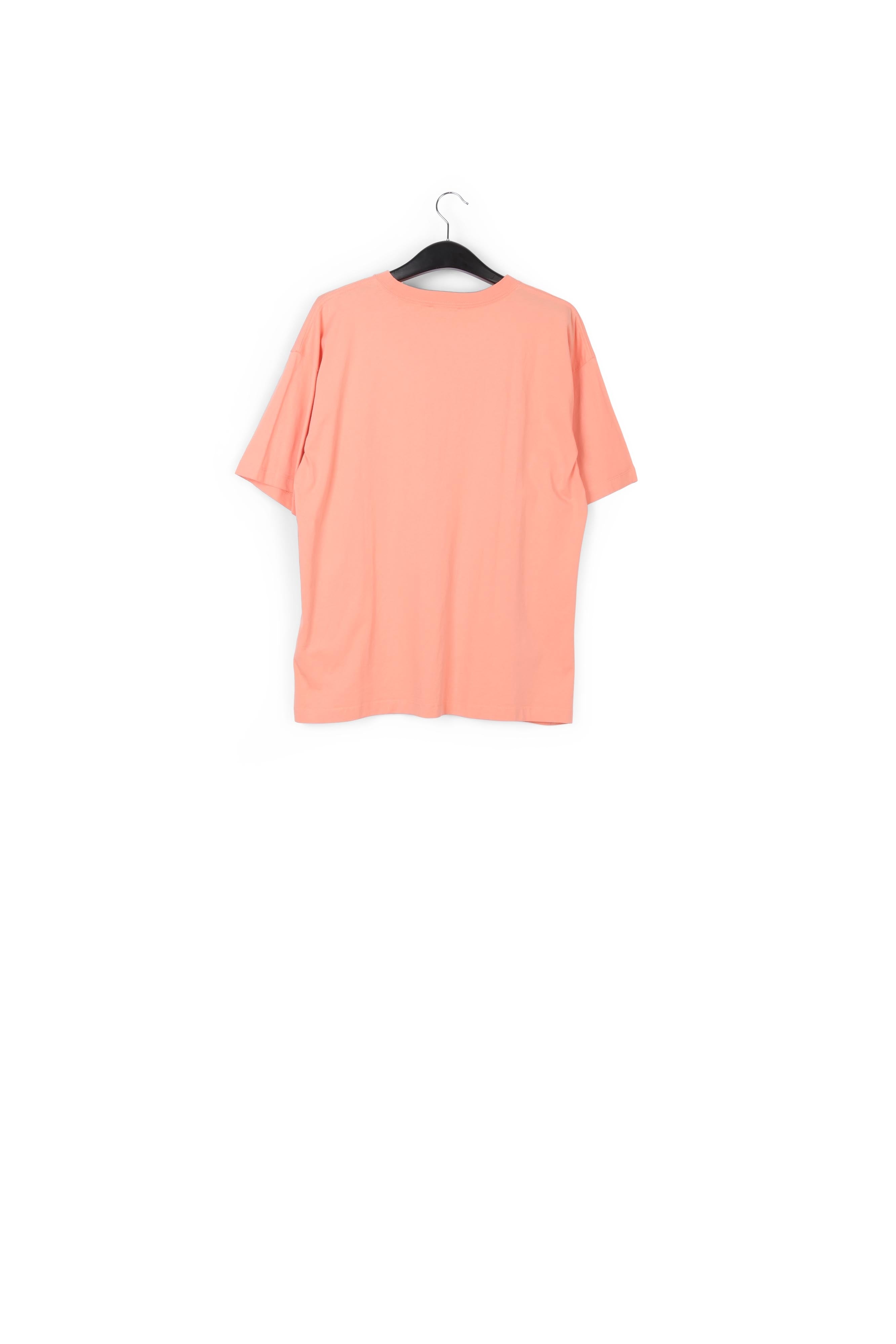Peach organic cotton T-shirt with text print RE—SSENTIEL | Essentiel second hand
