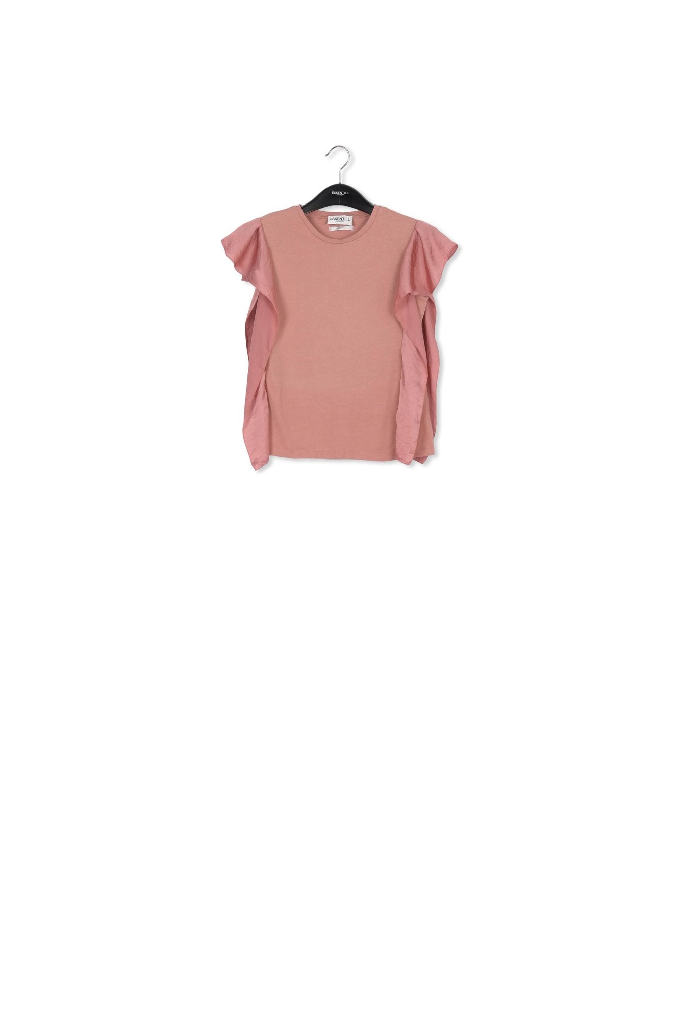 Lilac cotton-jersey t-shirt with satin sleeves RE—SSENTIEL | Essentiel second hand