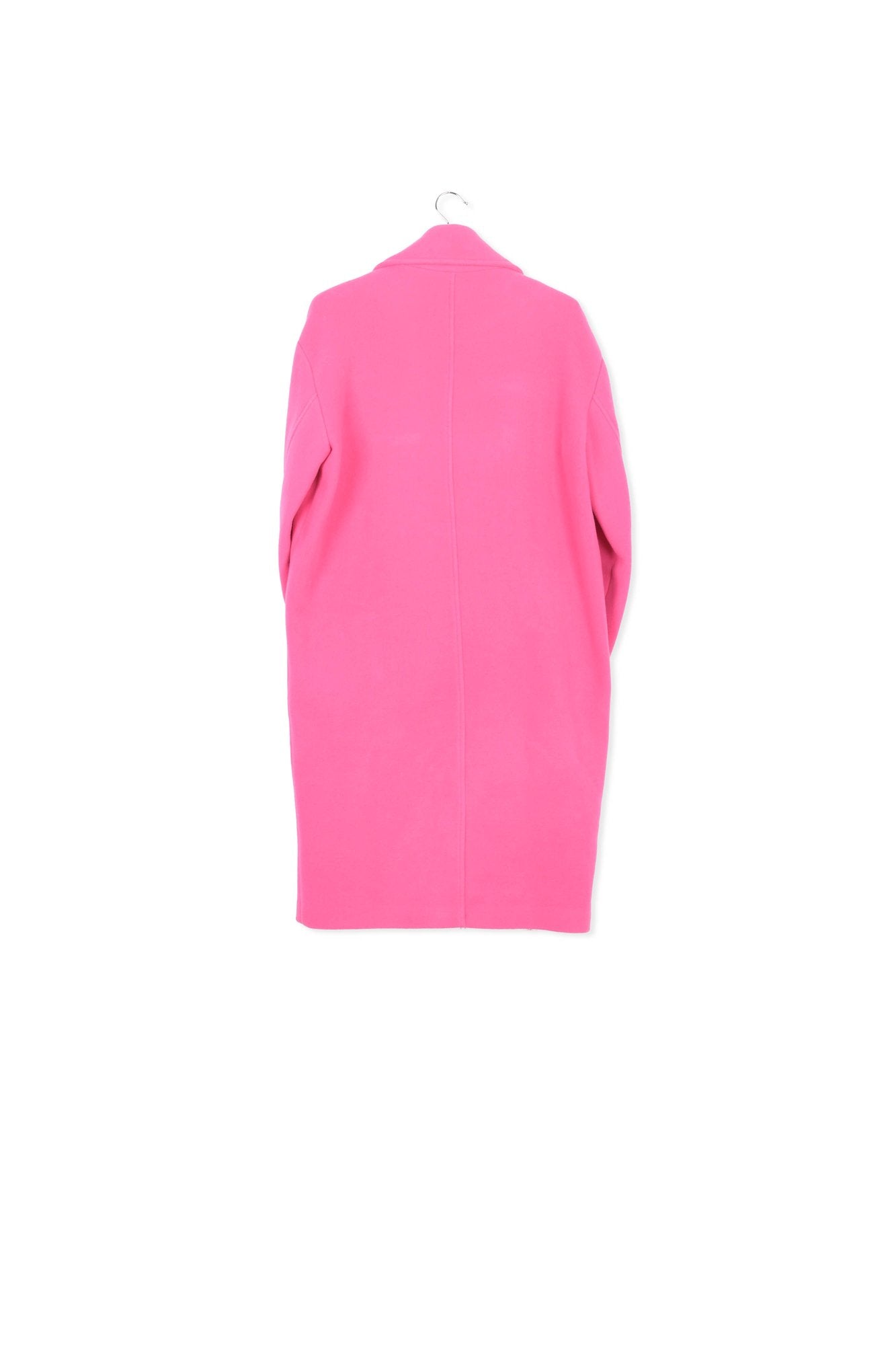 Manteau rose néon à  double boutonnage en laine mélangée RE—SSENTIEL | Essentiel second hand