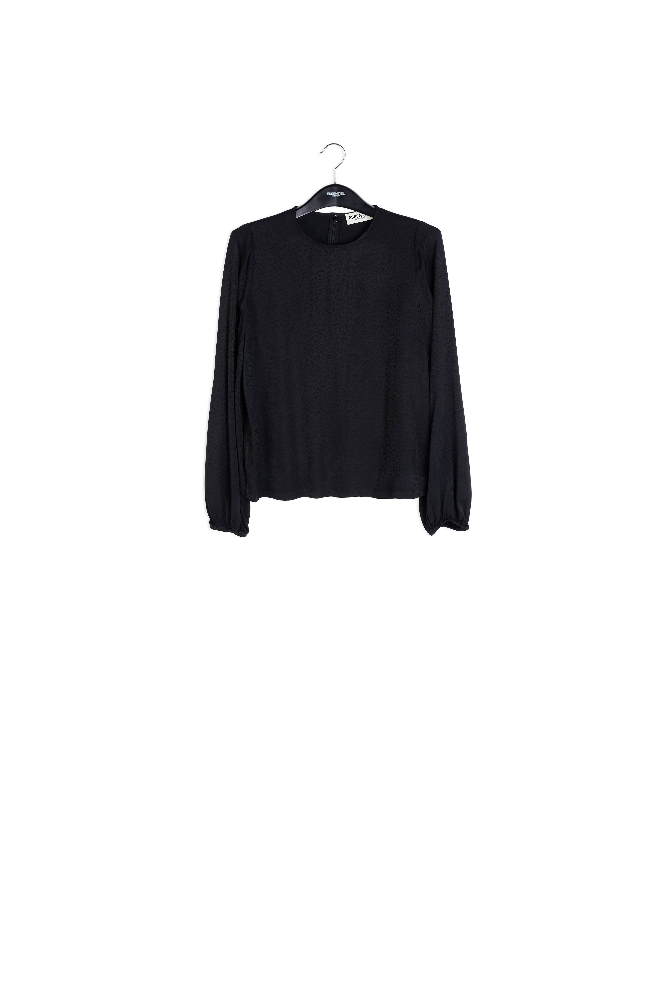 Zwart viscose overhemd met spattenprint RE—SSENTIEL | Essentiel second hand