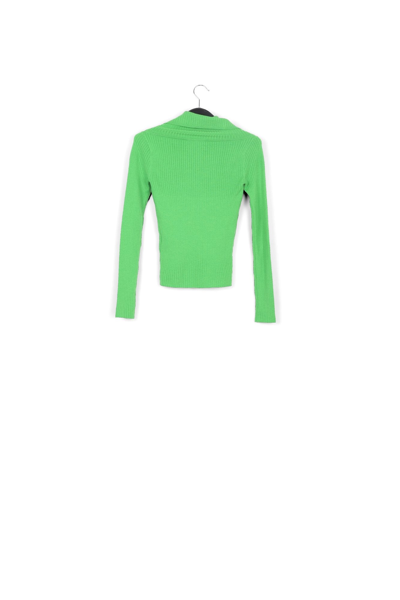 Pull en tricot vert à épaules dénudées RE—SSENTIEL | Essentiel second hand