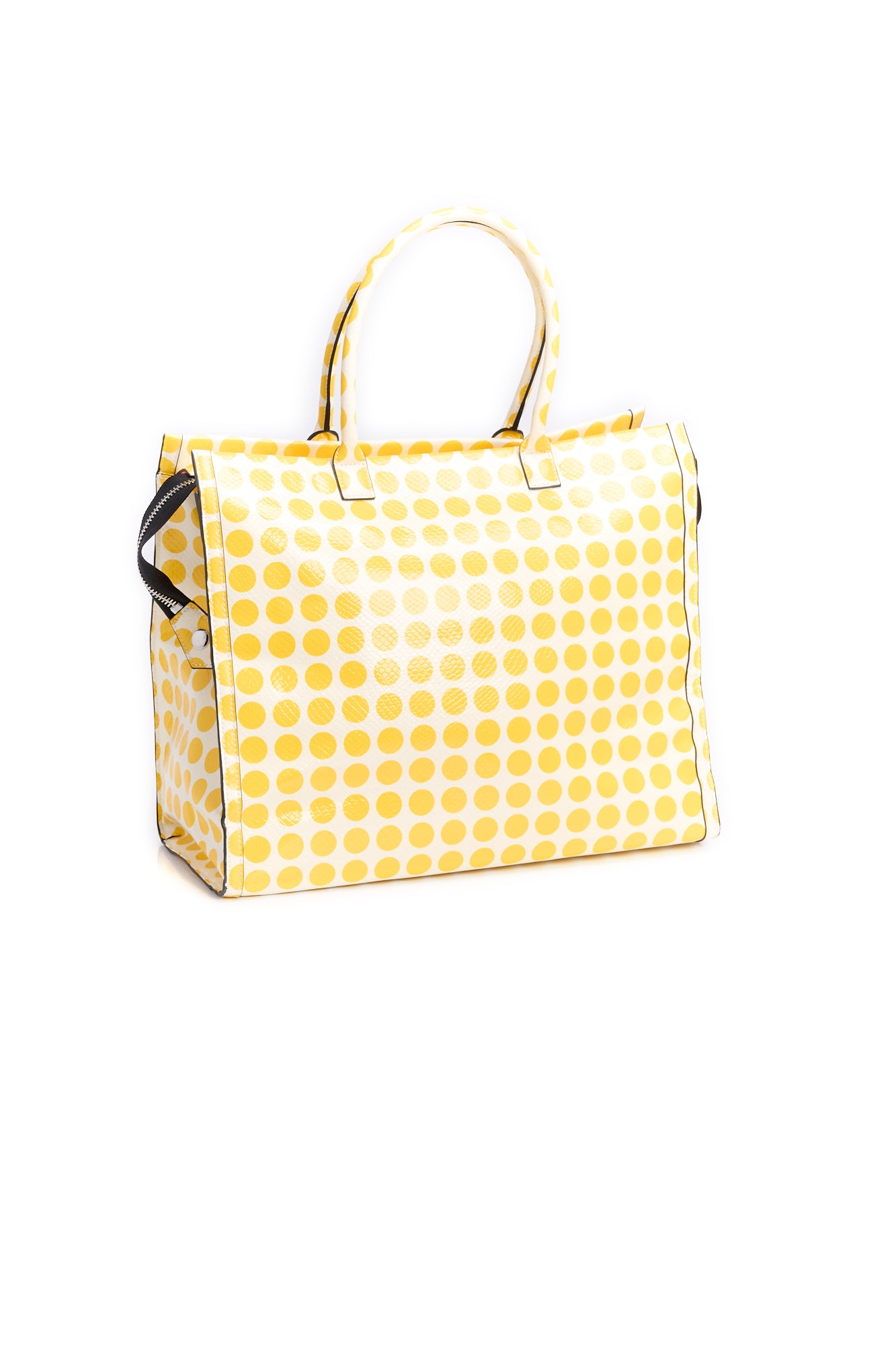 Large white and yellow dotted shopper bag RE—SSENTIEL | Essentiel second hand