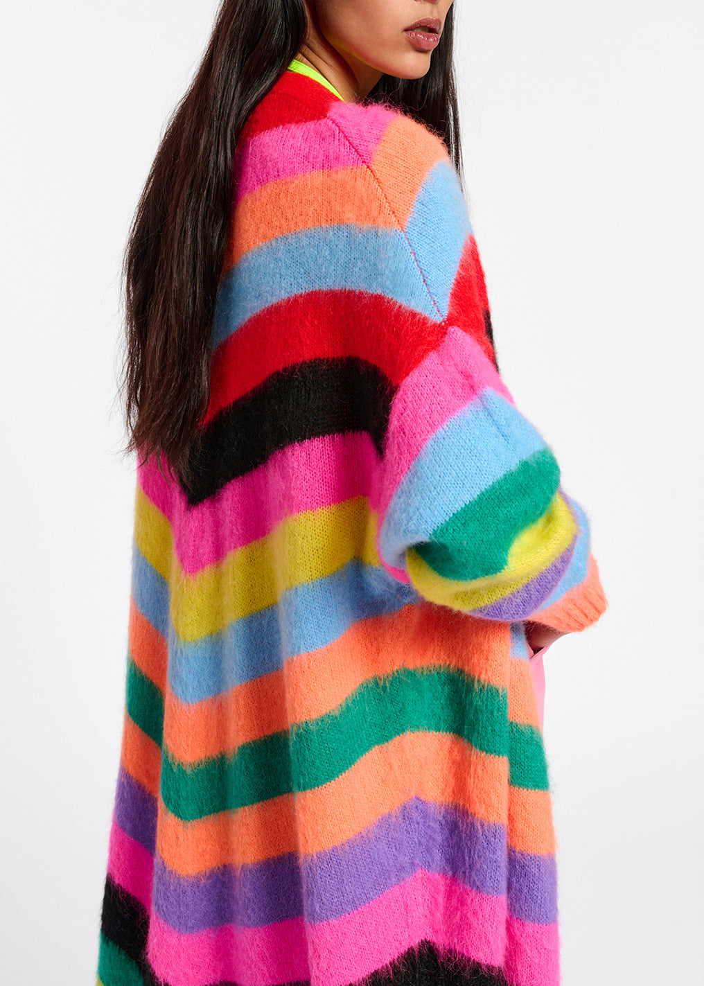 Multicolor striped midi-length cardigan RE—SSENTIEL | Essentiel second hand