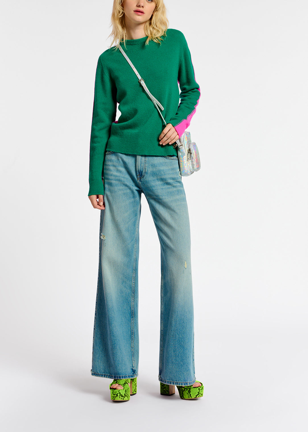 Distressed straight-leg blue jeans RE—SSENTIEL | Essentiel second hand