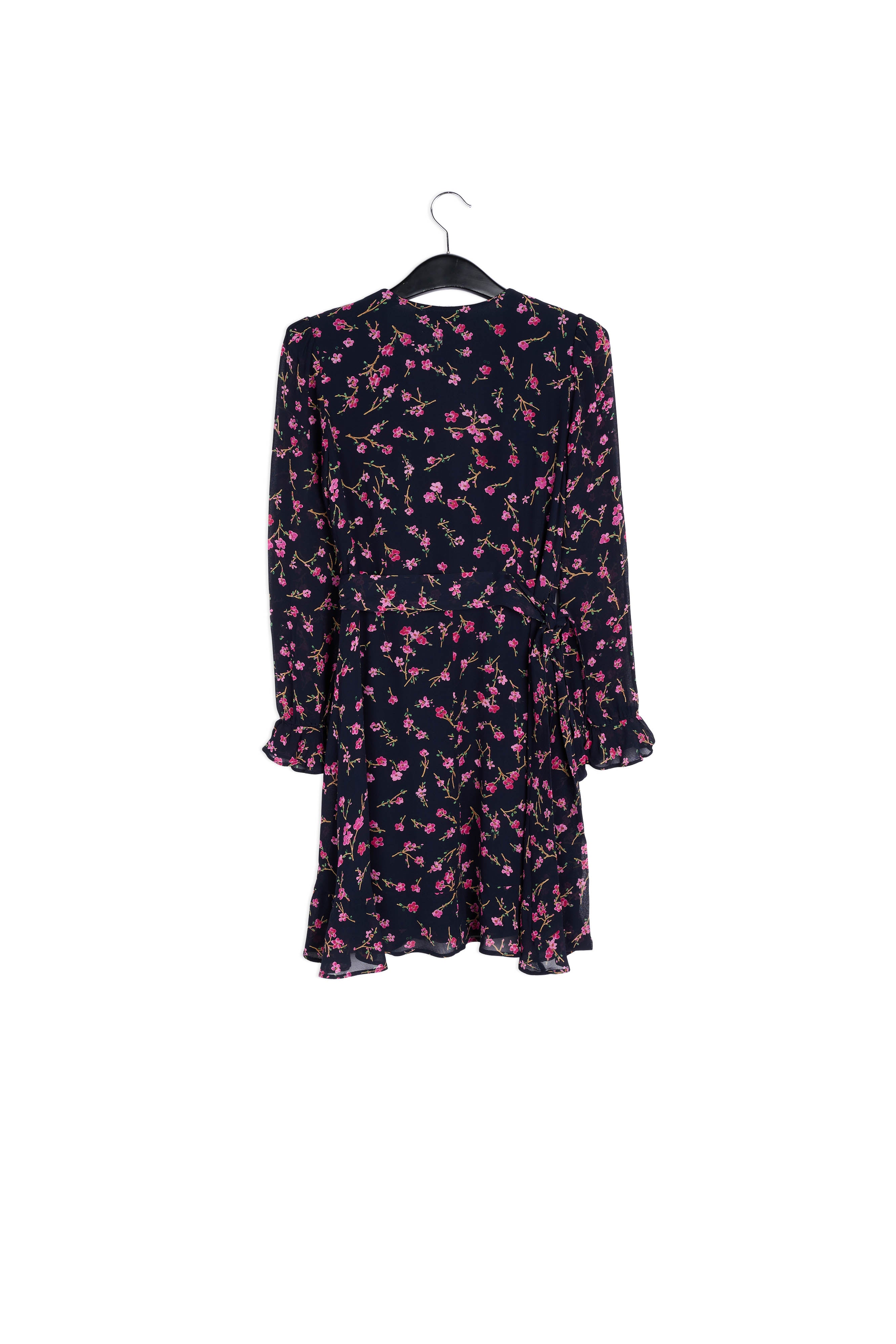 Mini robe cache-cœur florale en bleu foncé RE—SSENTIEL | Essentiel second hand