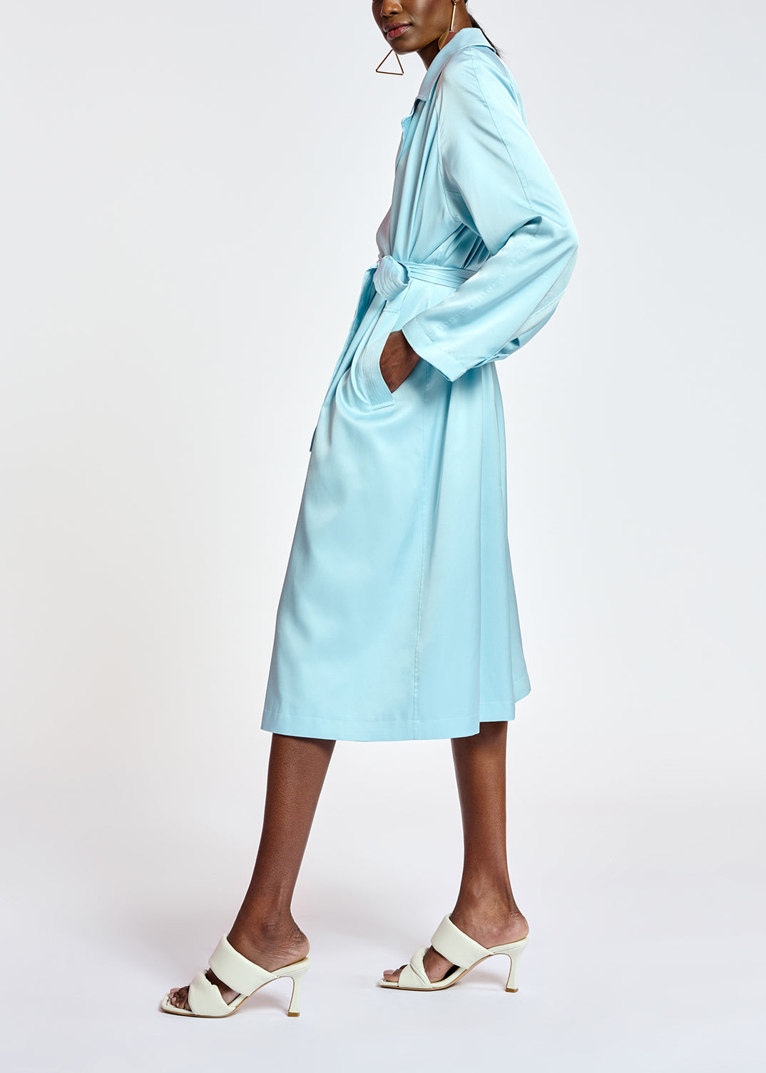 Light blue trench coat dress RE—SSENTIEL | Essentiel second hand