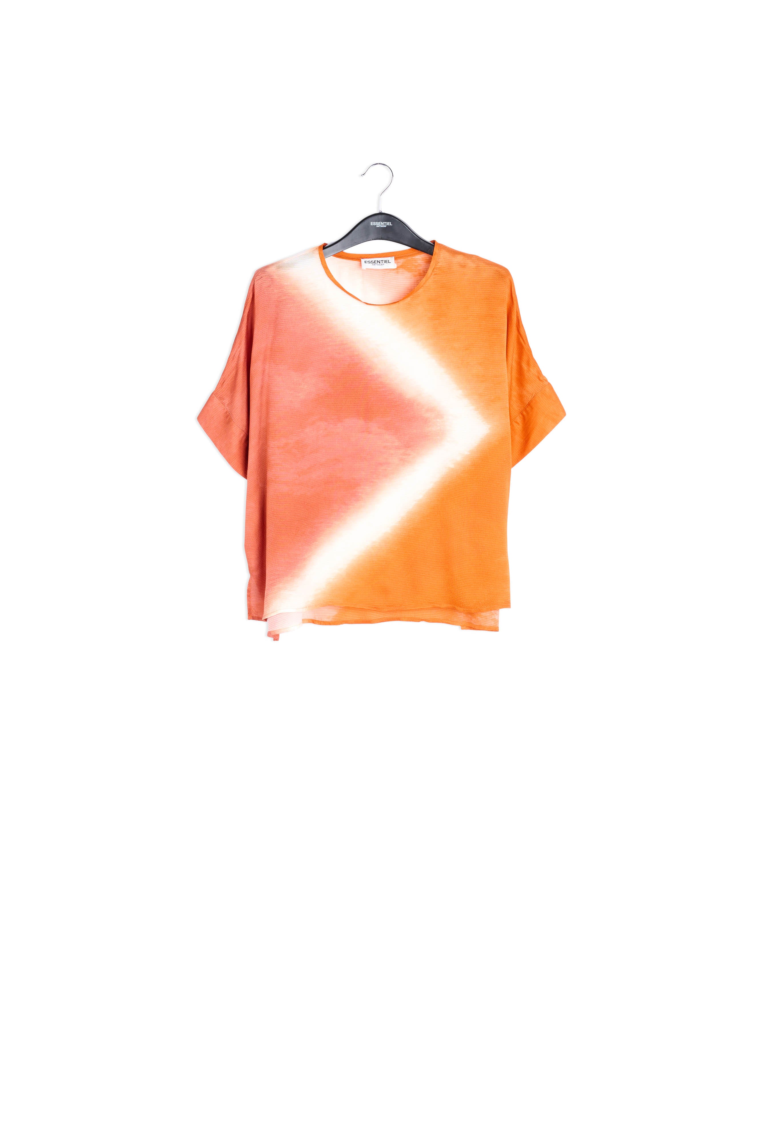 Orange boxy tie-dye print top RE—SSENTIEL | Essentiel second hand