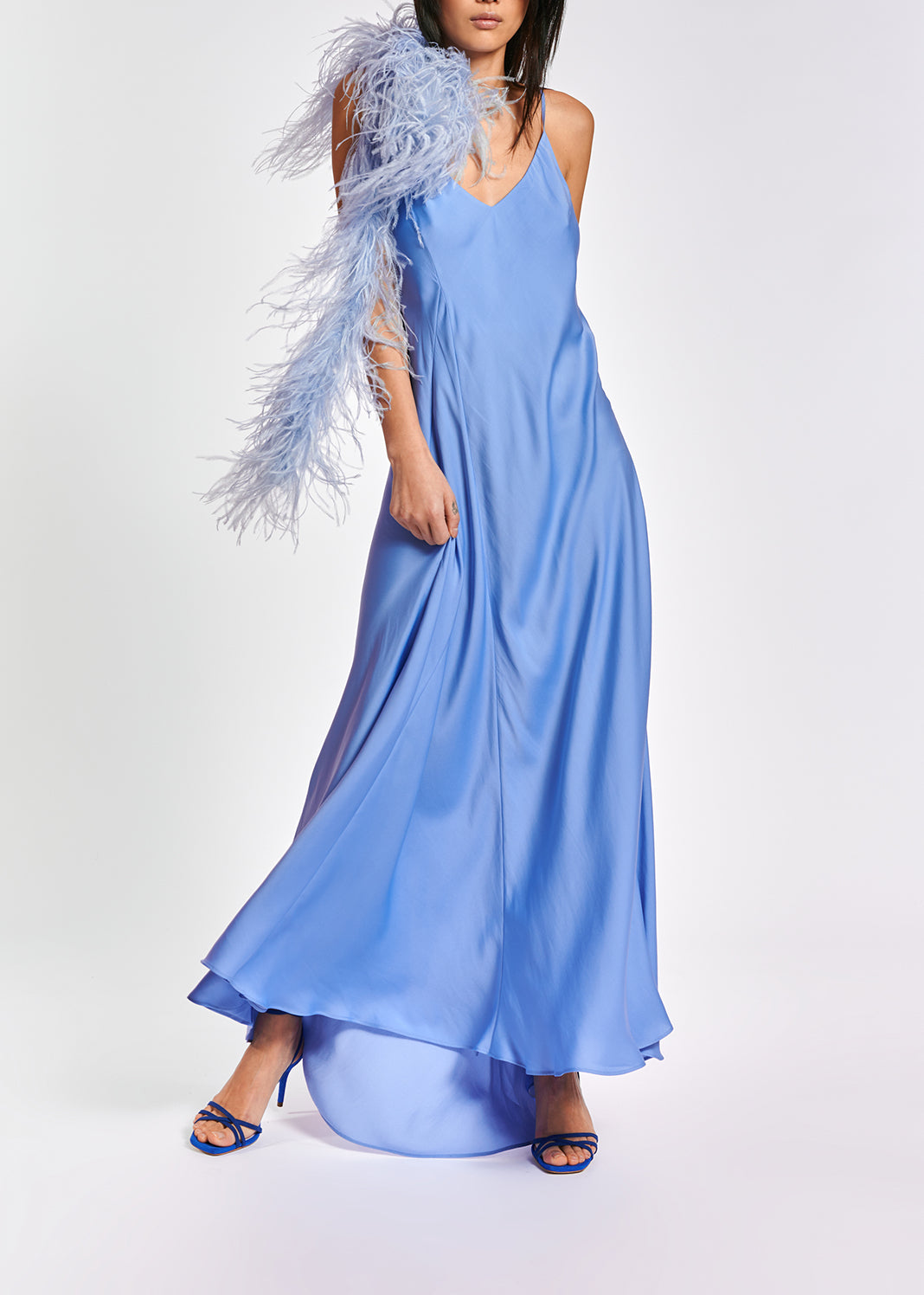 Peach maxi-length slip dress RE—SSENTIEL | Essentiel second hand