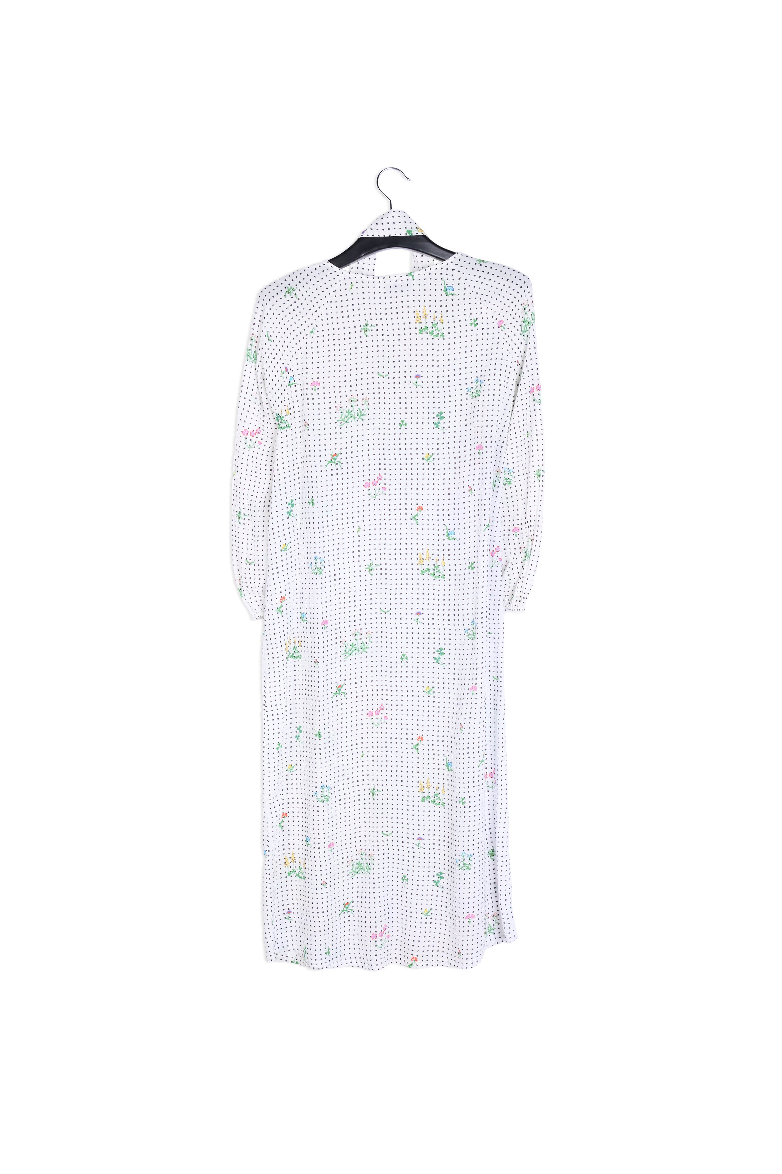 Off-white polka dot and floral shirt dress RE—SSENTIEL | Essentiel second hand