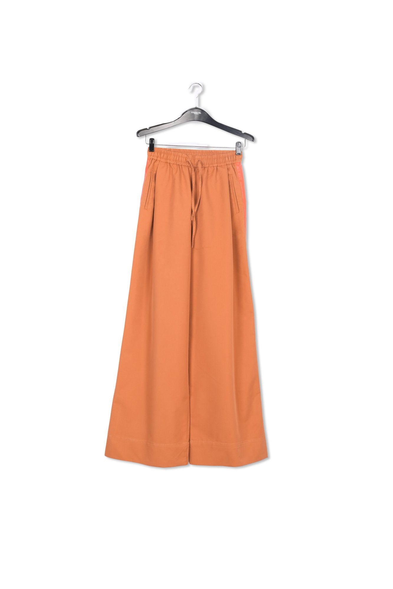 Bronze wide-leg pants with orange stripes RE—SSENTIEL | Essentiel second hand