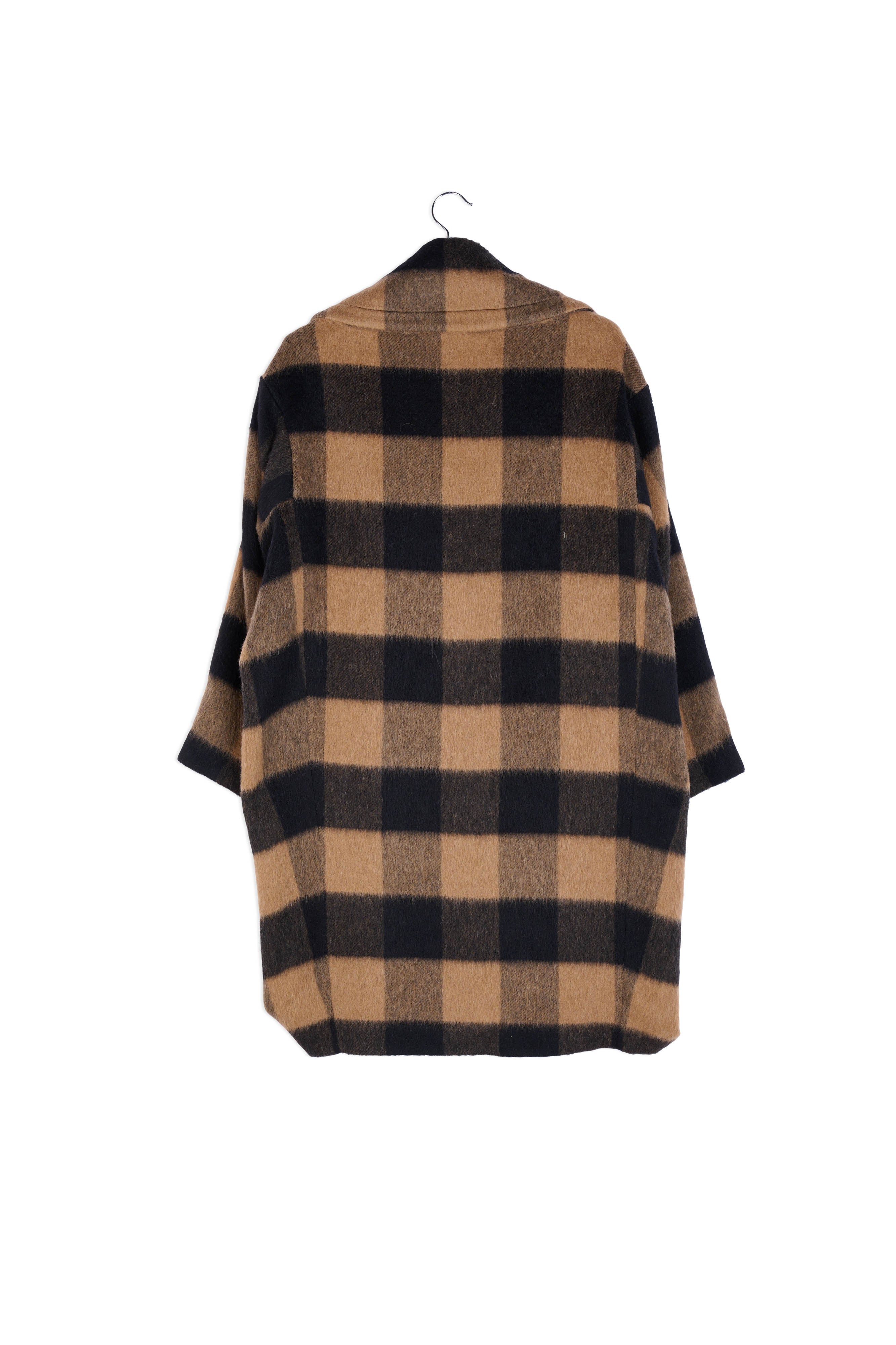 Oversized jacket with brown and black checks RE—SSENTIEL | Essentiel second hand