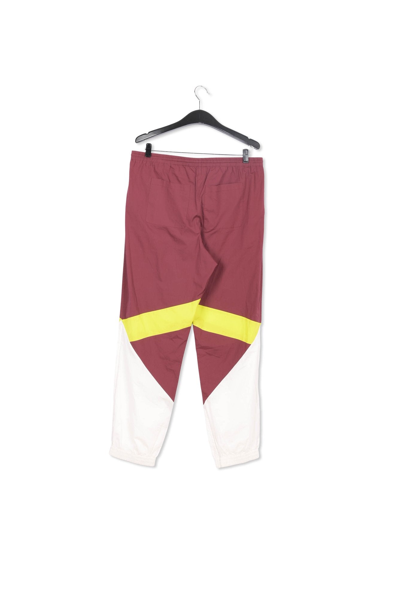 Burgundy, white and lime green cotton track pants RE—SSENTIEL | Essentiel second hand