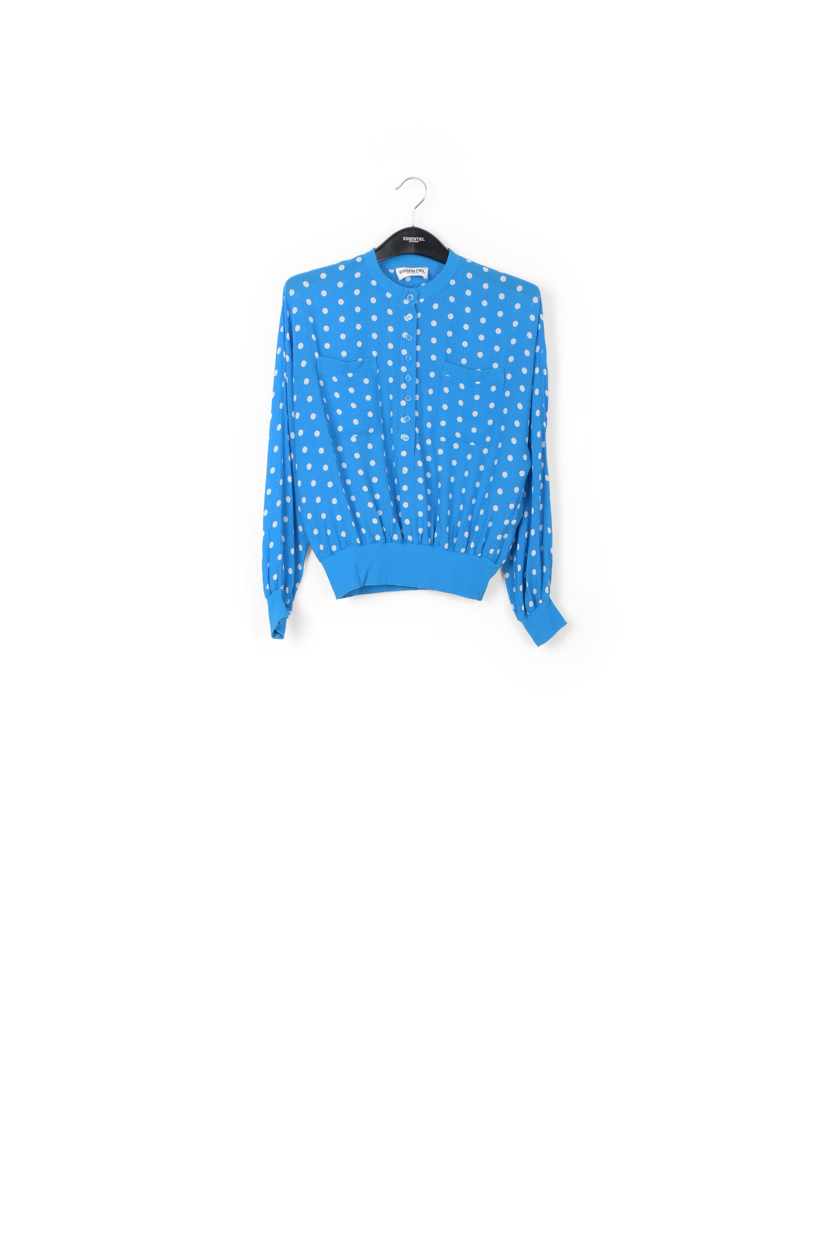 Blue and white polka-dot loose-fit top RE—SSENTIEL | Essentiel second hand
